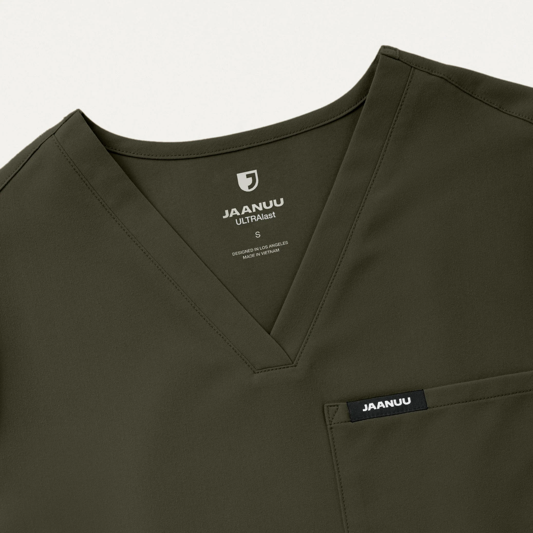 Rhena Essential 1-Pocket Scrub Top - Deep Olive - Image 5