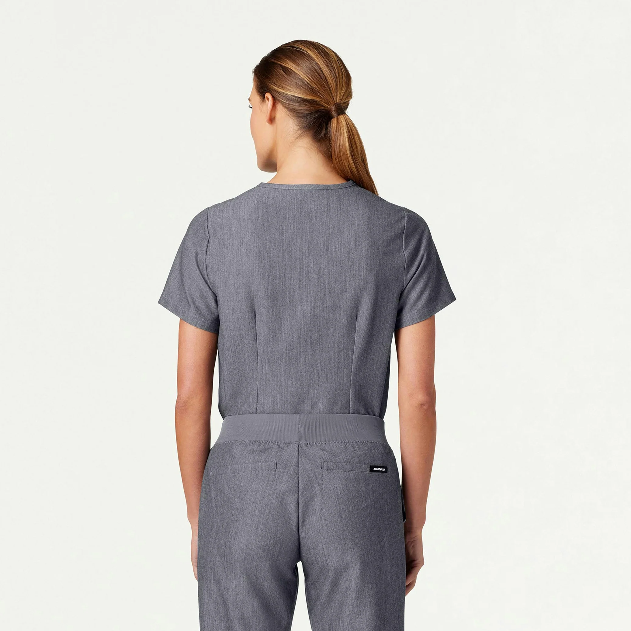 Rhena Essential 1-Pocket Scrub Top - Heather Gray - Image 4