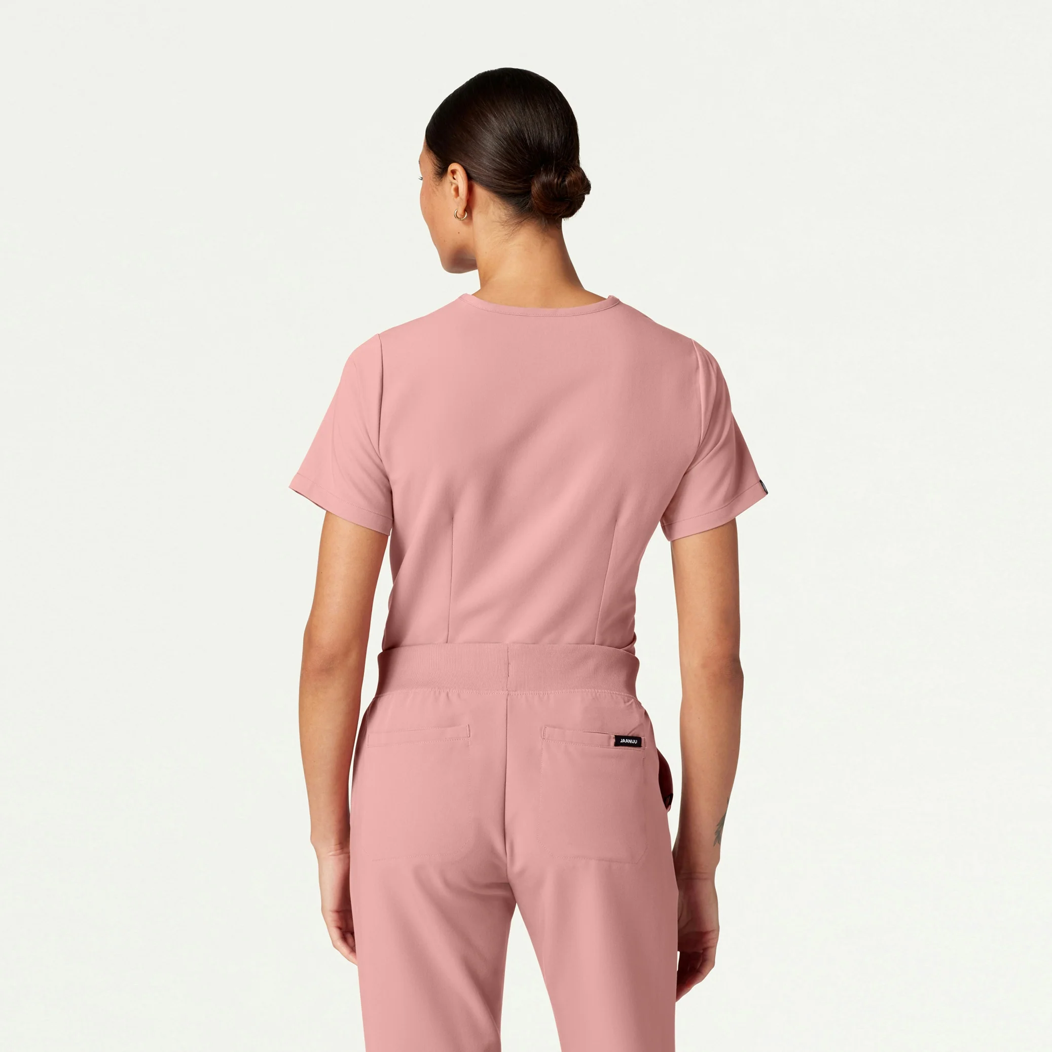 Rhena Essential 1-Pocket Scrub Top - Mauve - Image 3