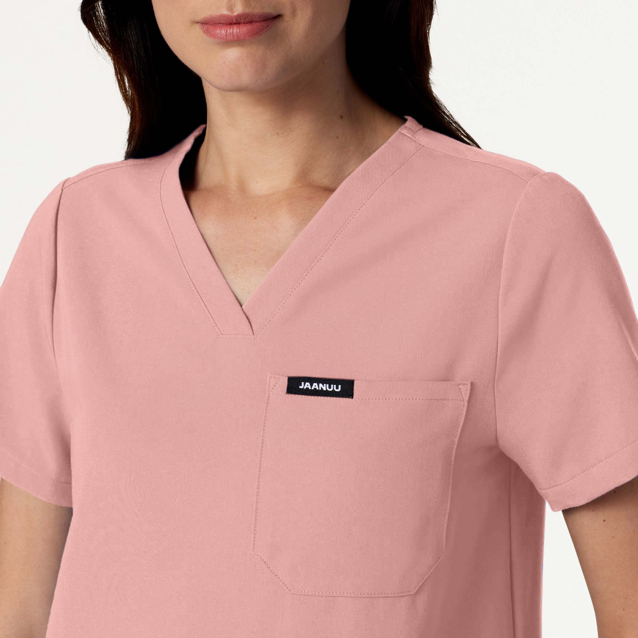 Rhena Essential 1-Pocket Scrub Top - Mauve - Image 4