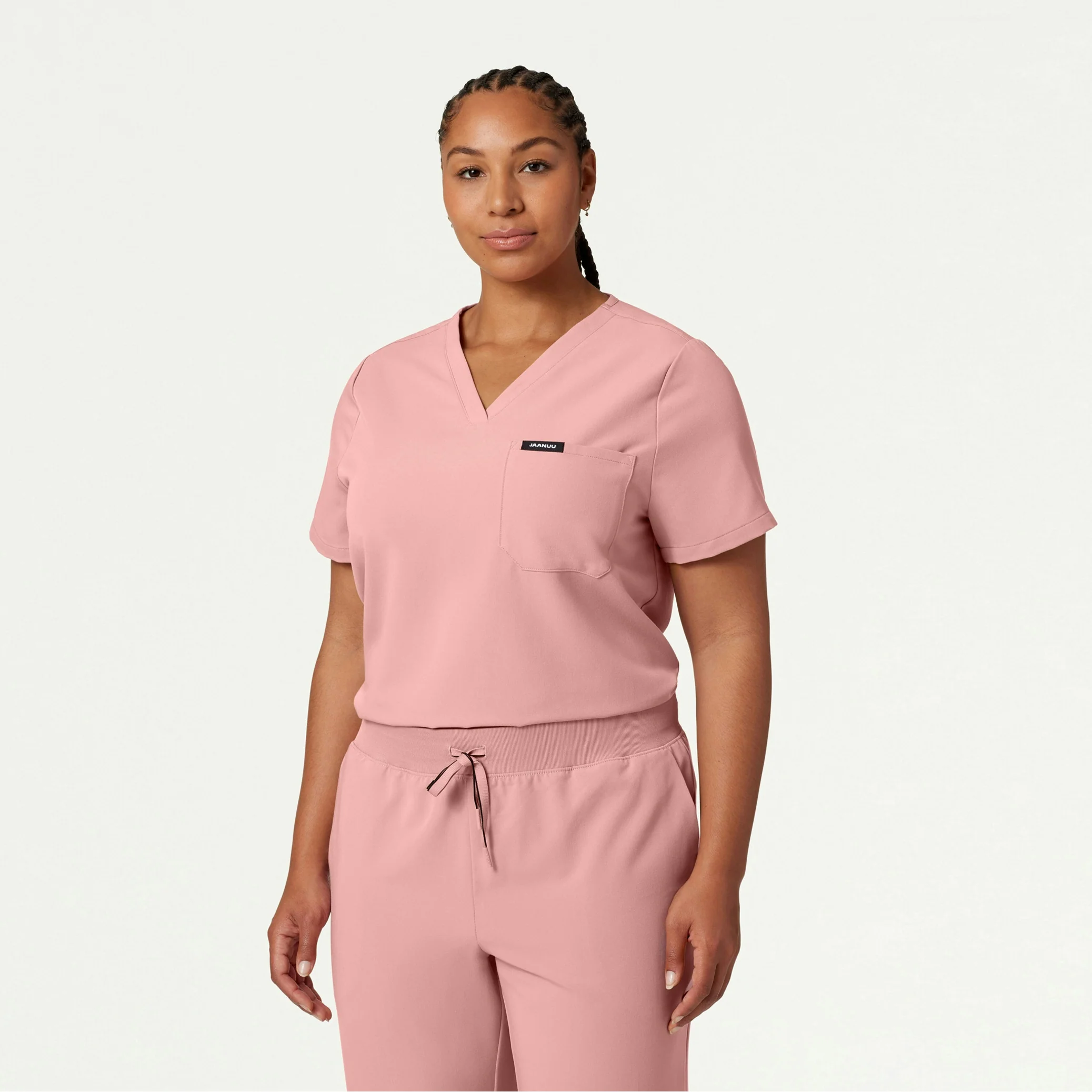 Rhena Essential 1-Pocket Scrub Top - Mauve - Image 5