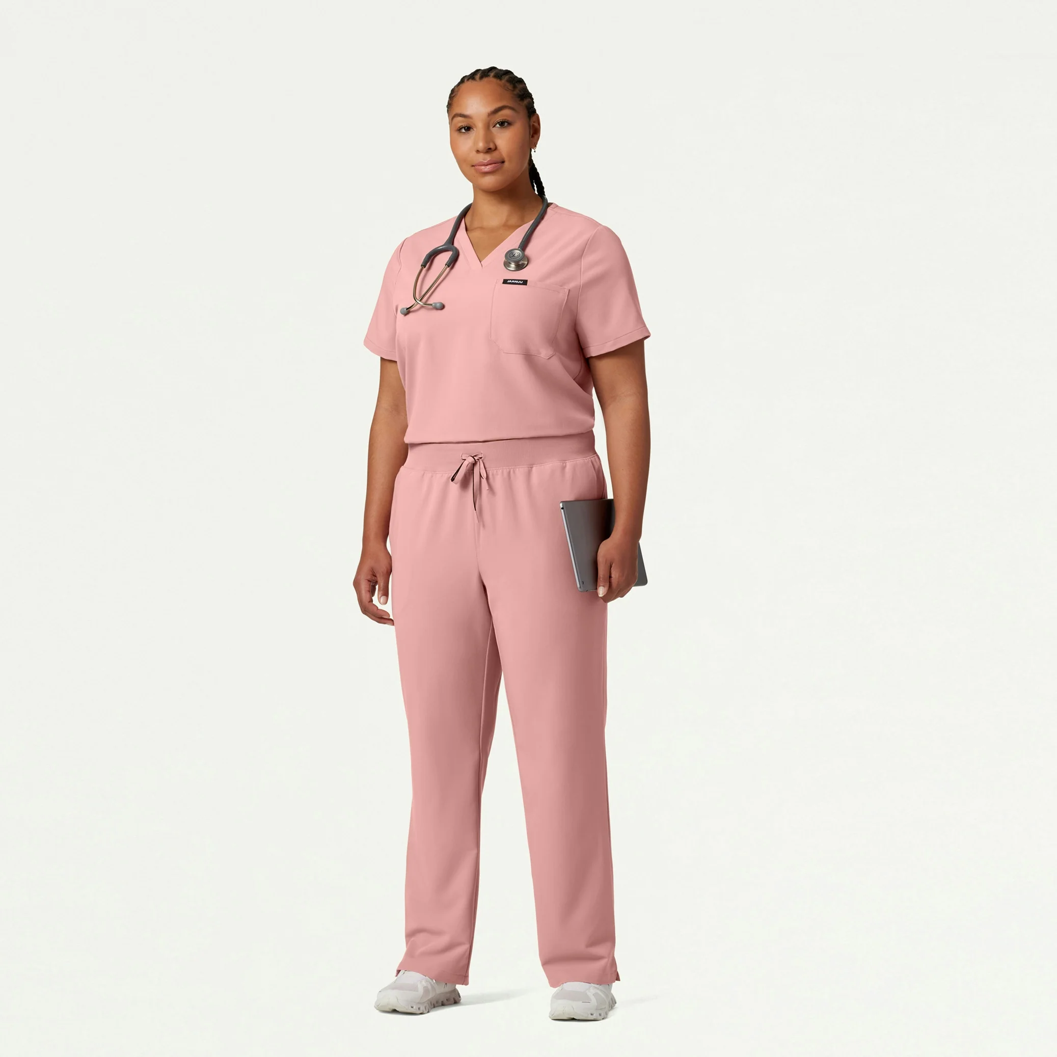 Rhena Essential 1-Pocket Scrub Top - Mauve - Image 6