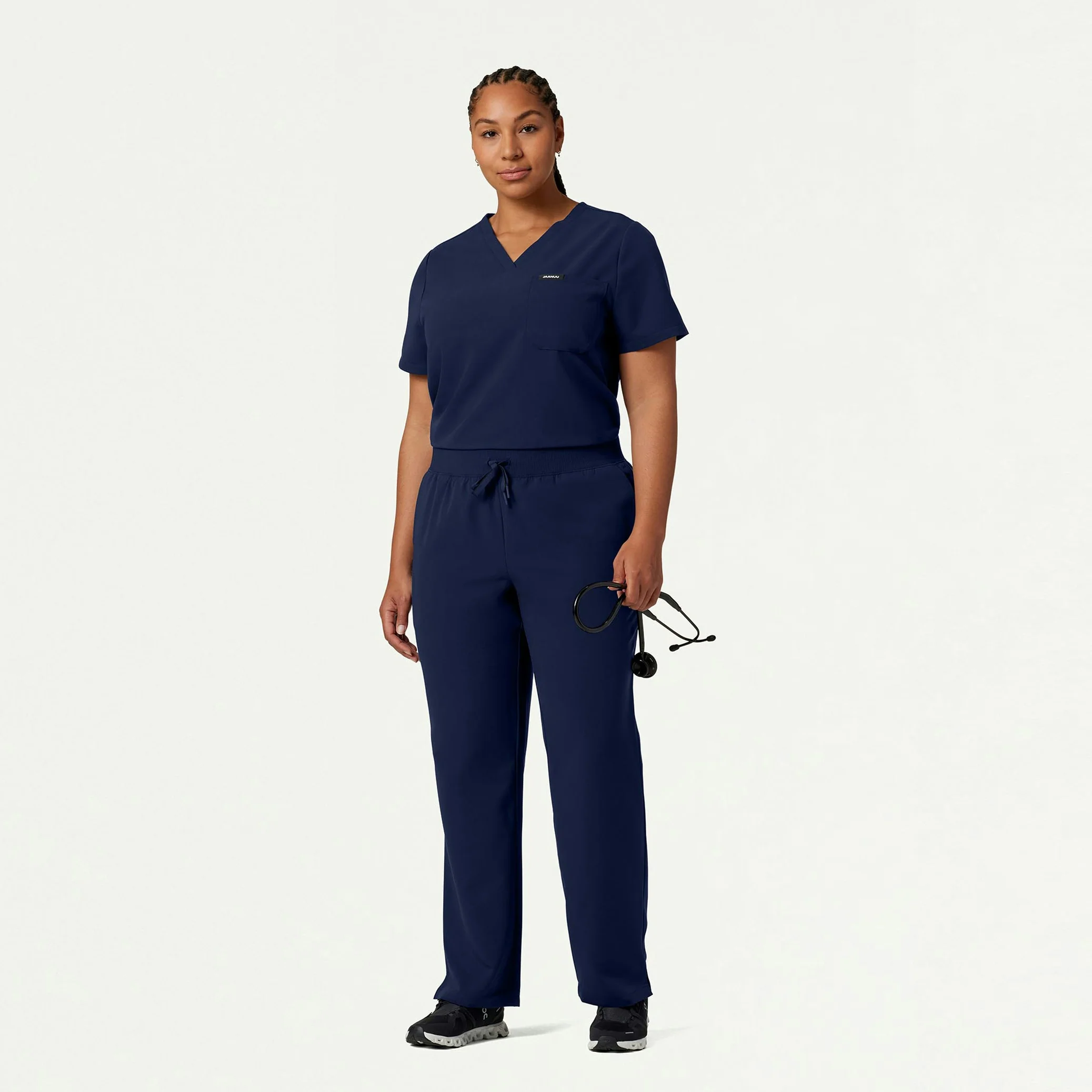 Rhena Essential 1-Pocket Scrub Top - Midnight Navy - Image 6