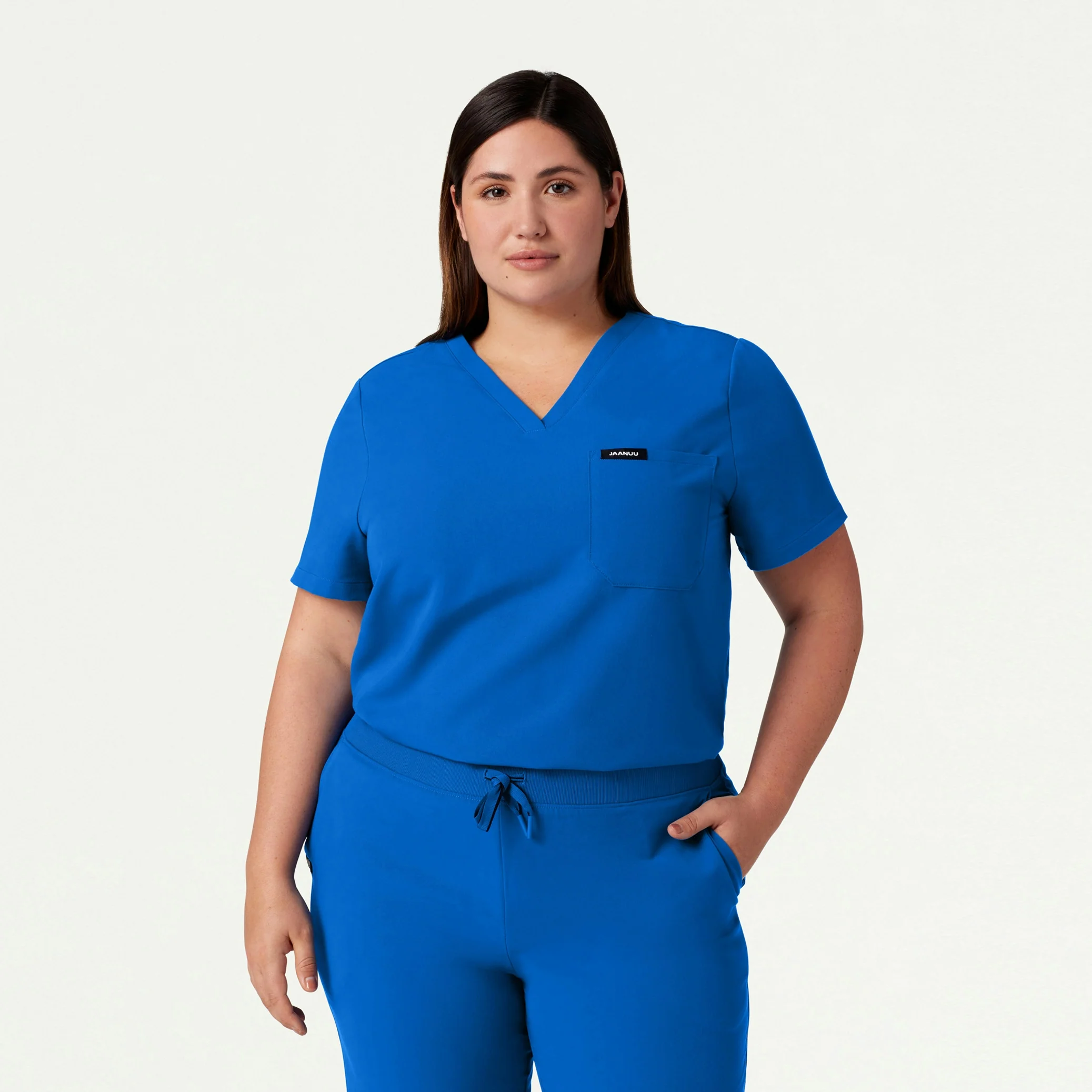 Rhena Essential 1-Pocket Scrub Top - Royal Blue - Image 5