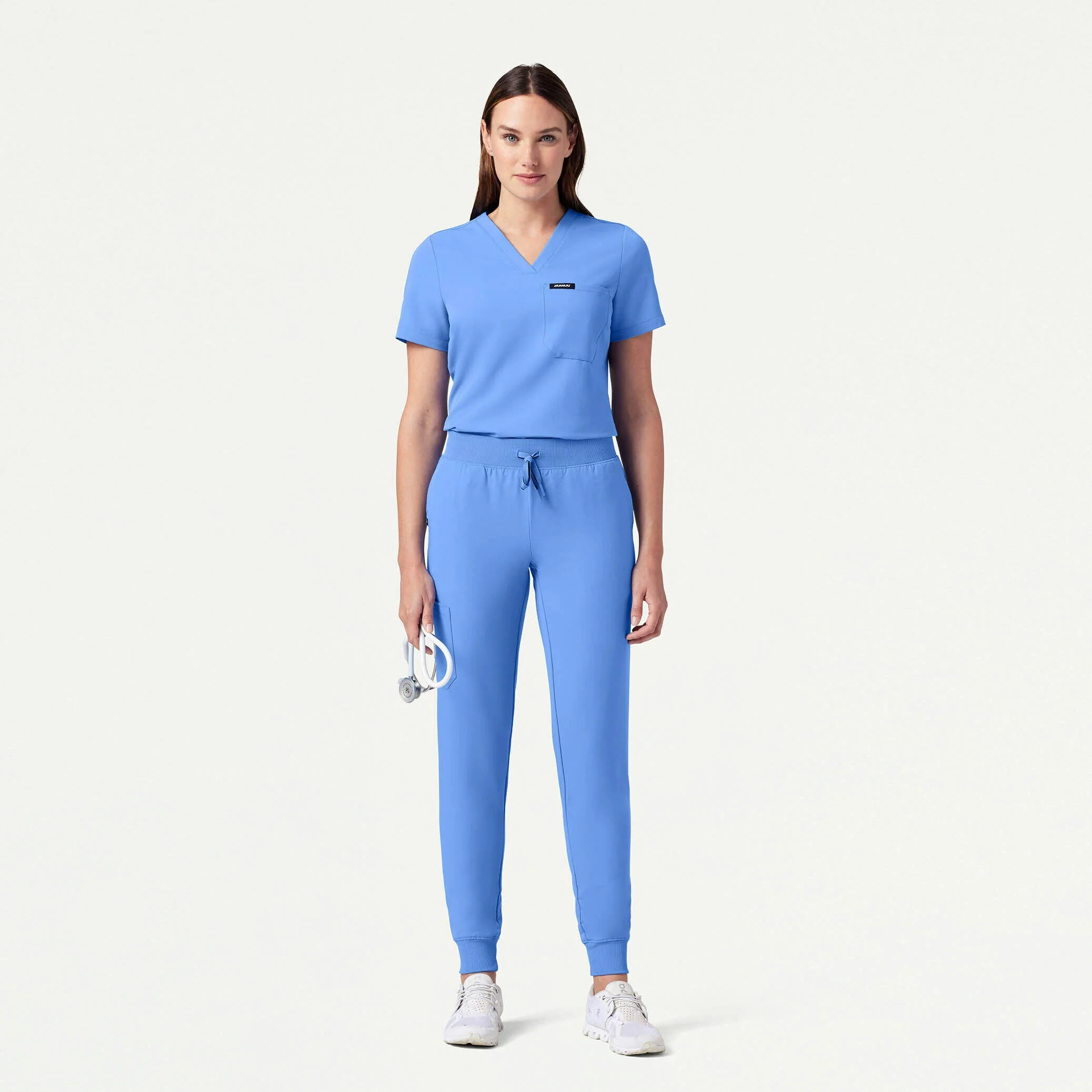 Rhena Slim Essential 1-Pocket Scrub Top - Ceil Blue - Image 2