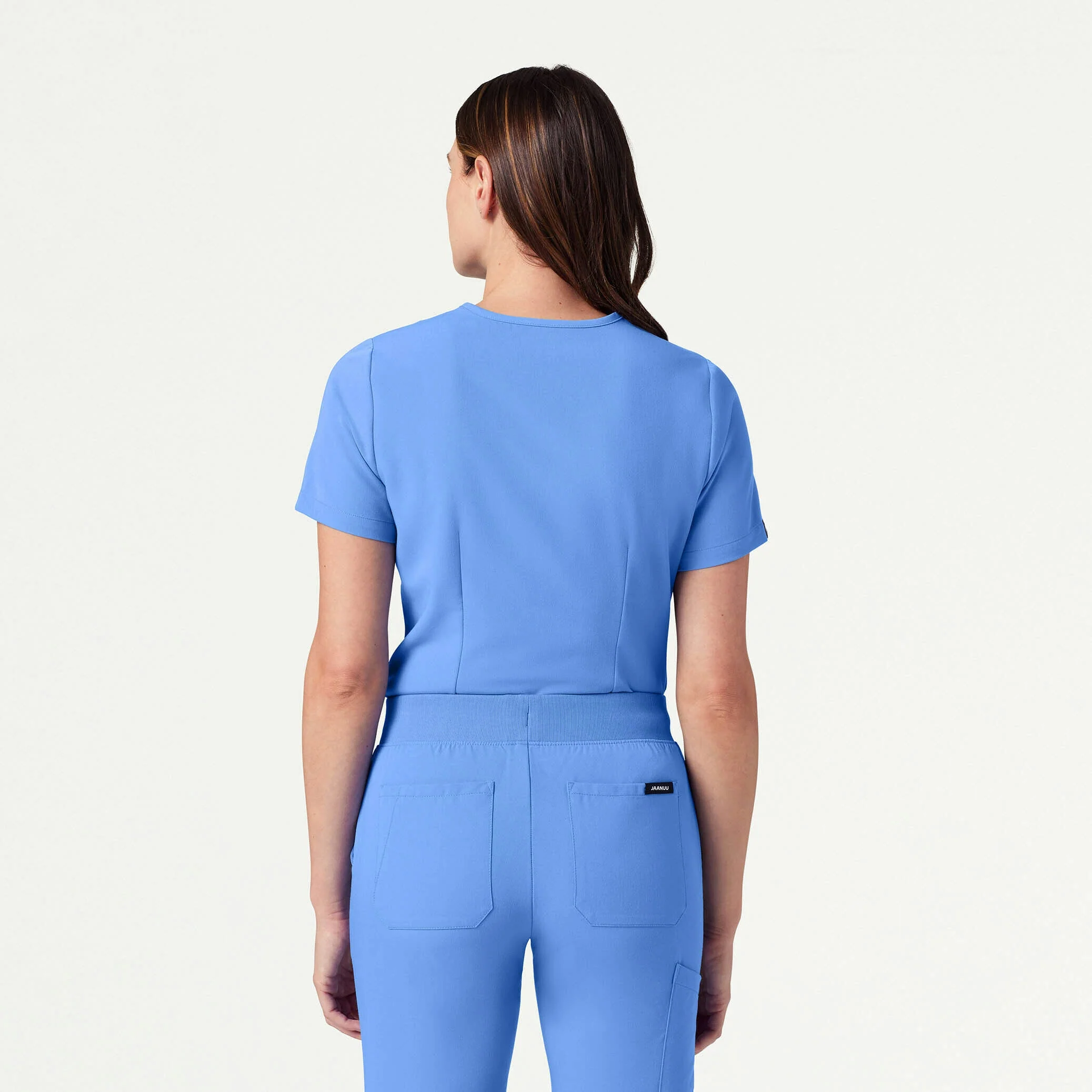 Rhena Slim Essential 1-Pocket Scrub Top - Ceil Blue - Image 3