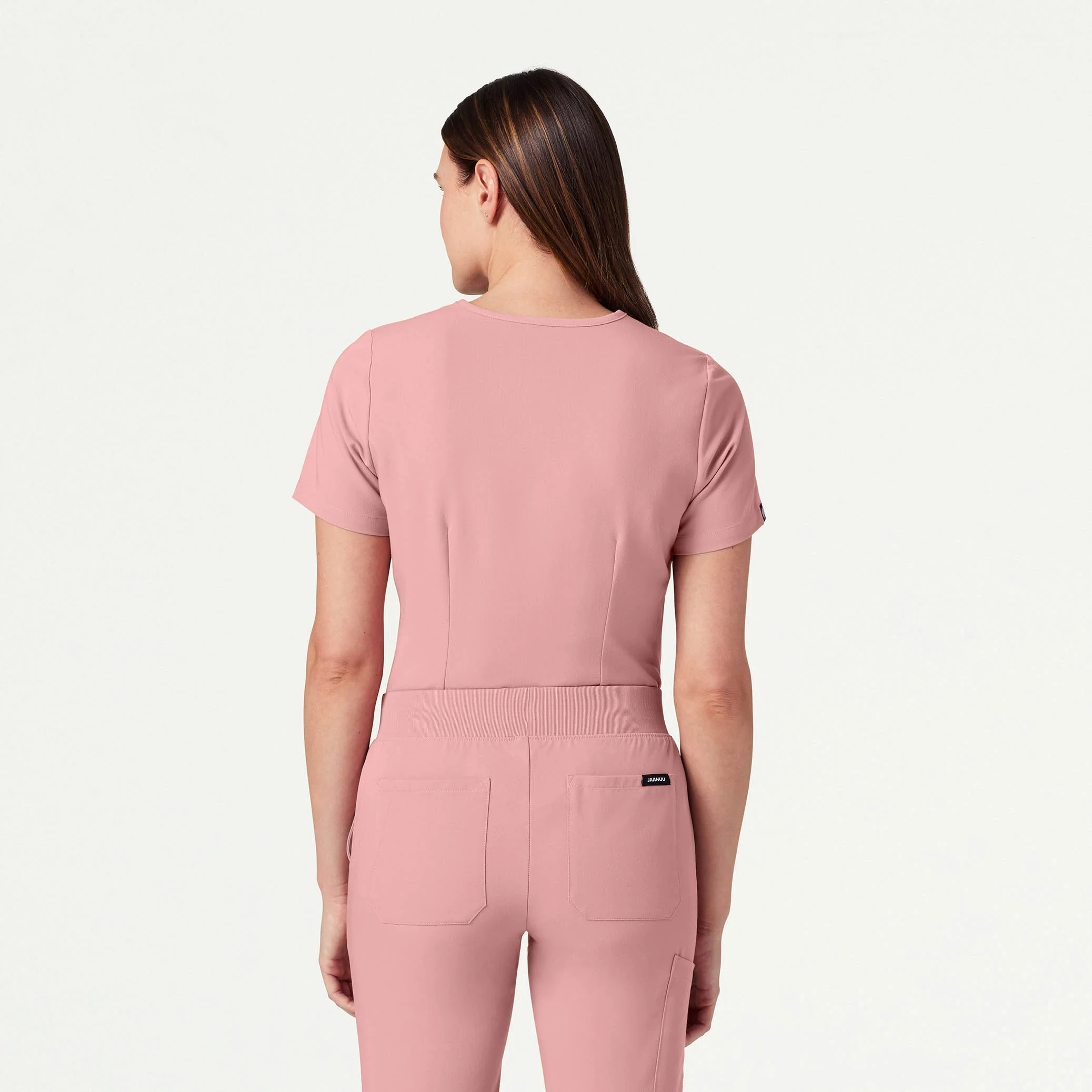 Rhena Slim Essential 1-Pocket Scrub Top - Mauve - Image 3