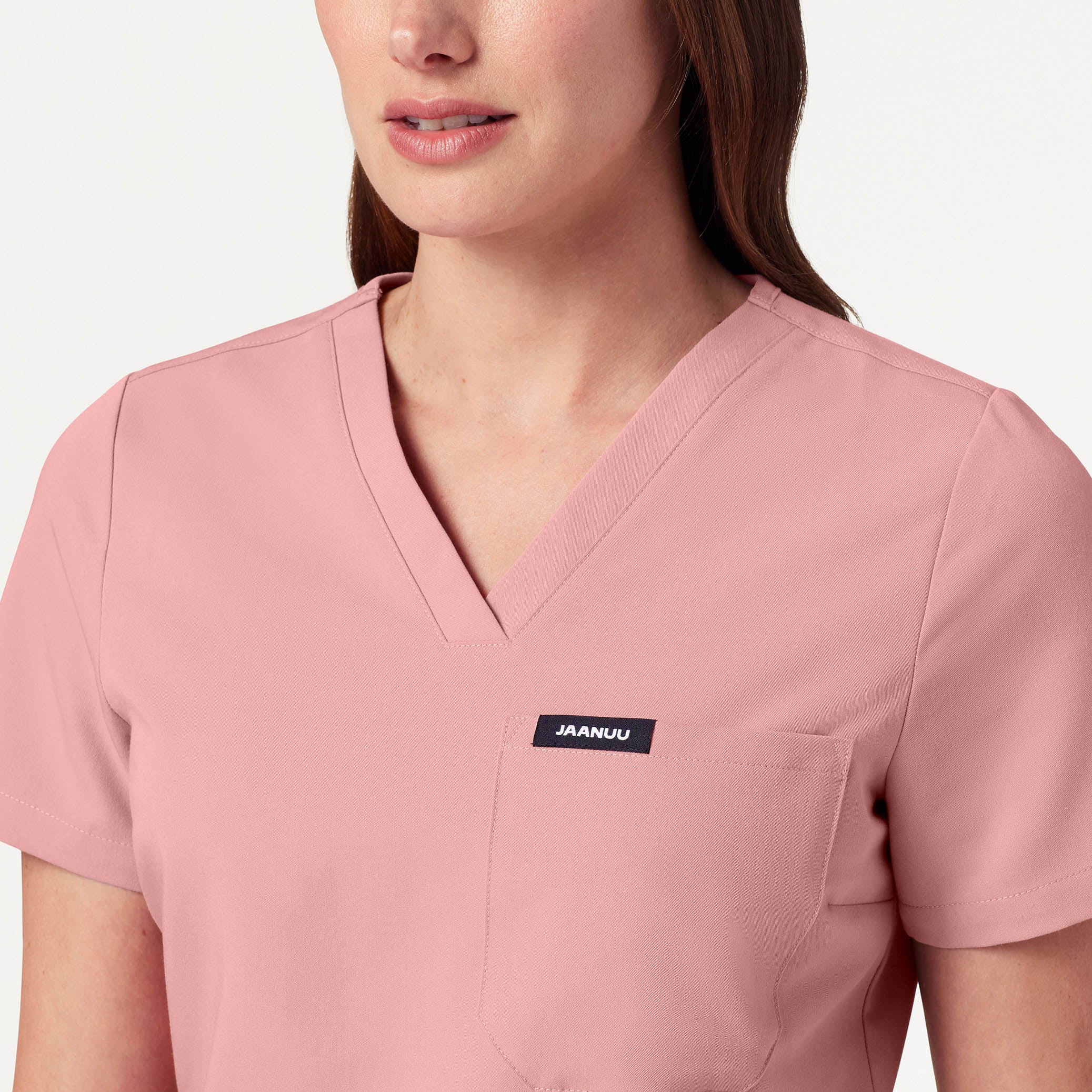 Rhena Slim Essential 1-Pocket Scrub Top - Mauve - Image 4