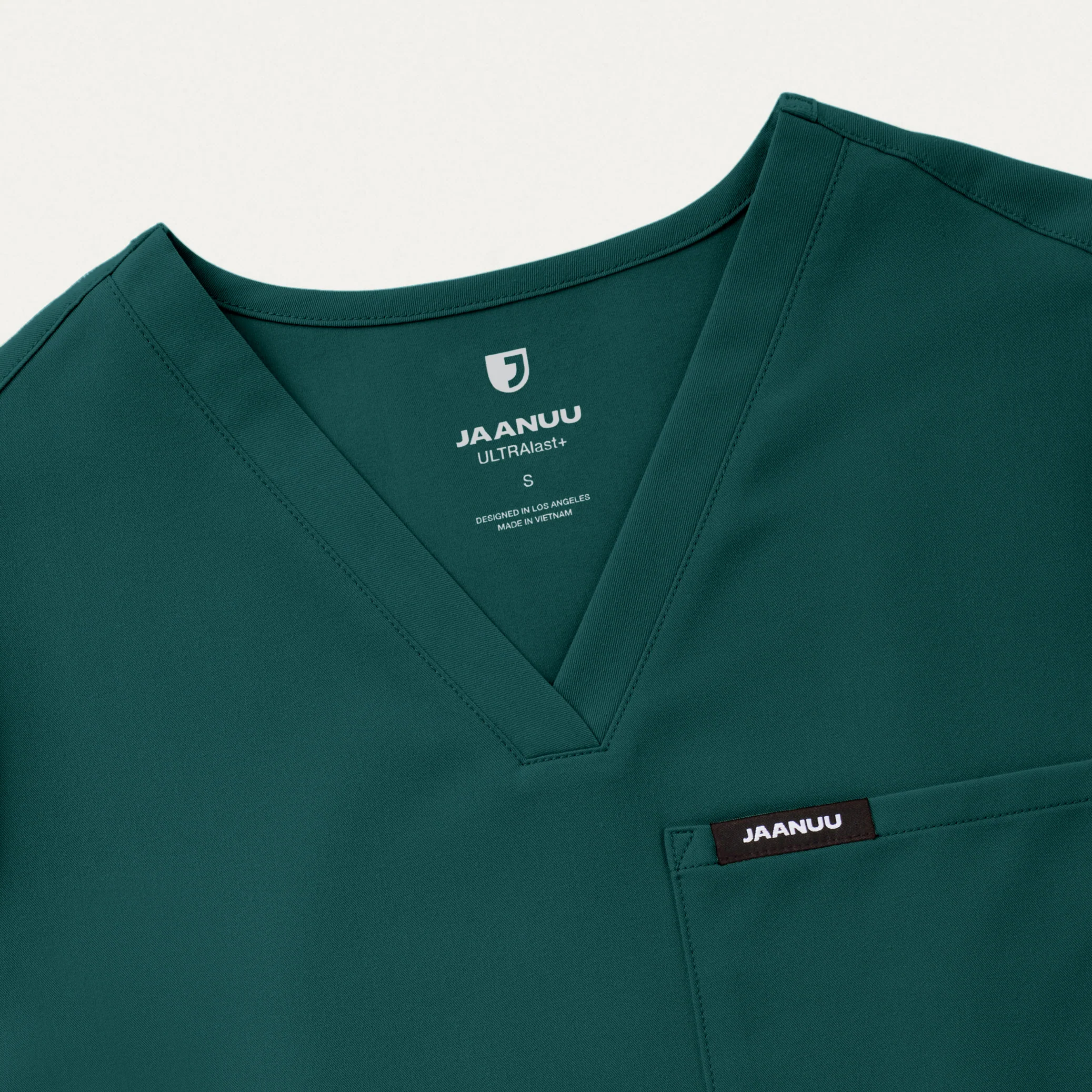 Rhena Slim Essential 1-Pocket Scrub Top - Midnight Green - Image 5
