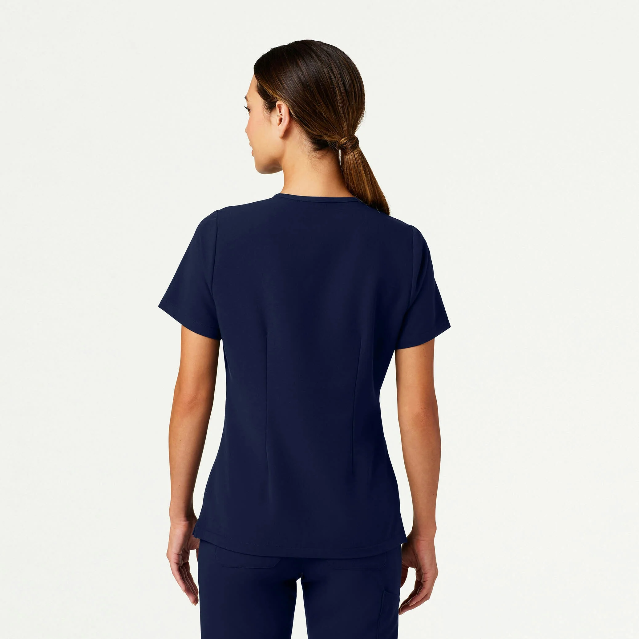 Rhena Slim Essential 1-Pocket Scrub Top - Midnight Navy - Image 5