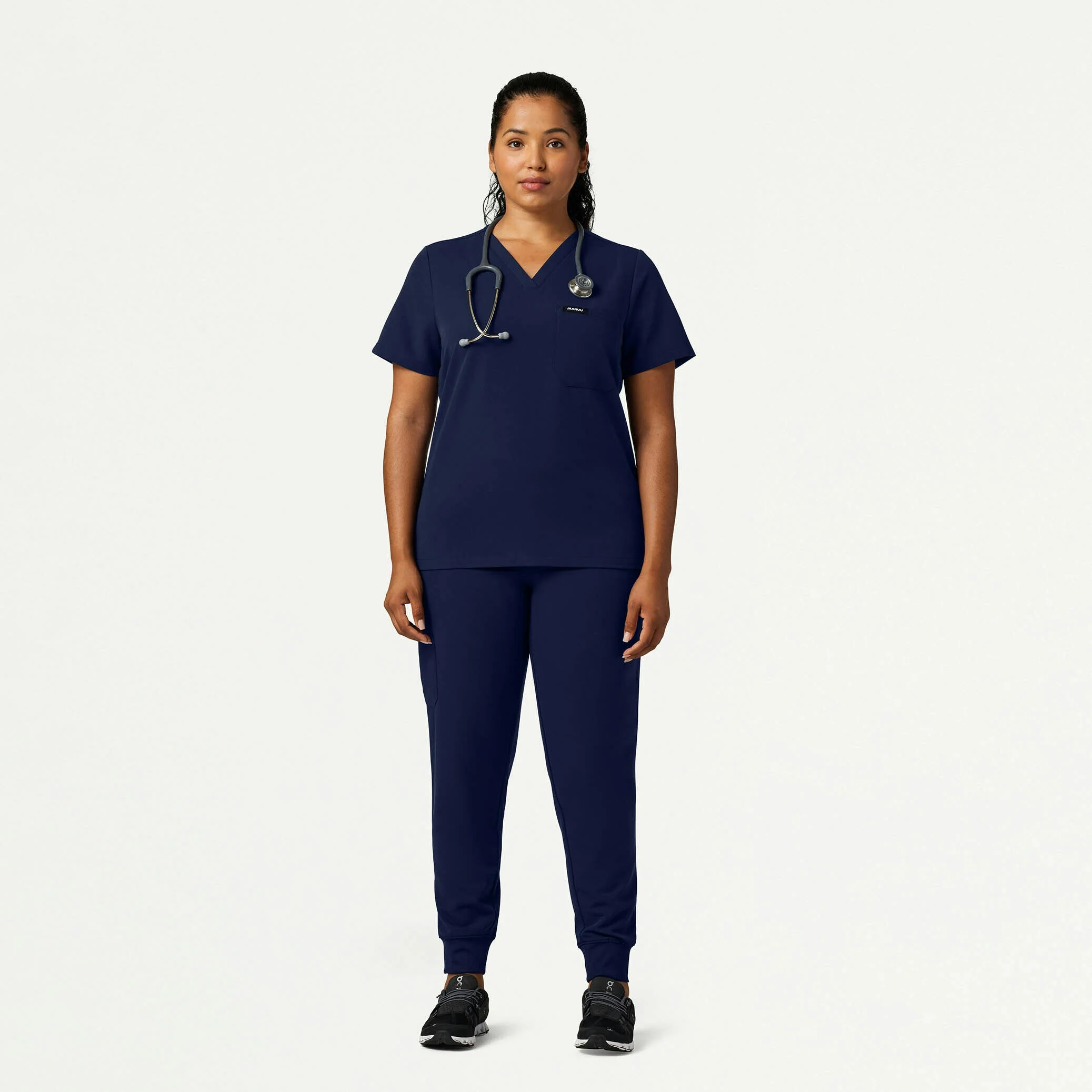 Rhena Slim Essential 1-Pocket Scrub Top - Midnight Navy - Image 8