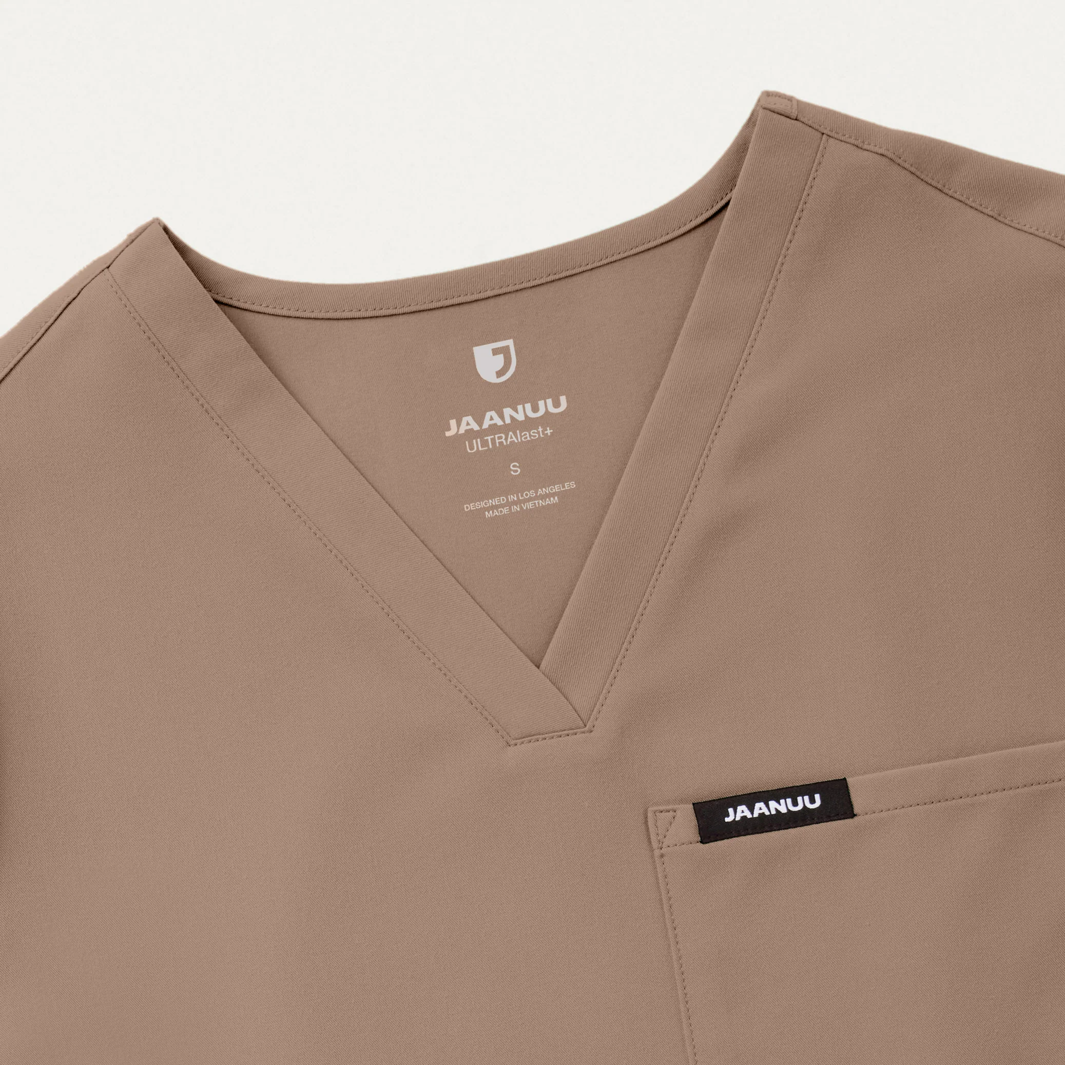 Rhena Slim Essential 1-Pocket Scrub Top - Mocha - Image 5