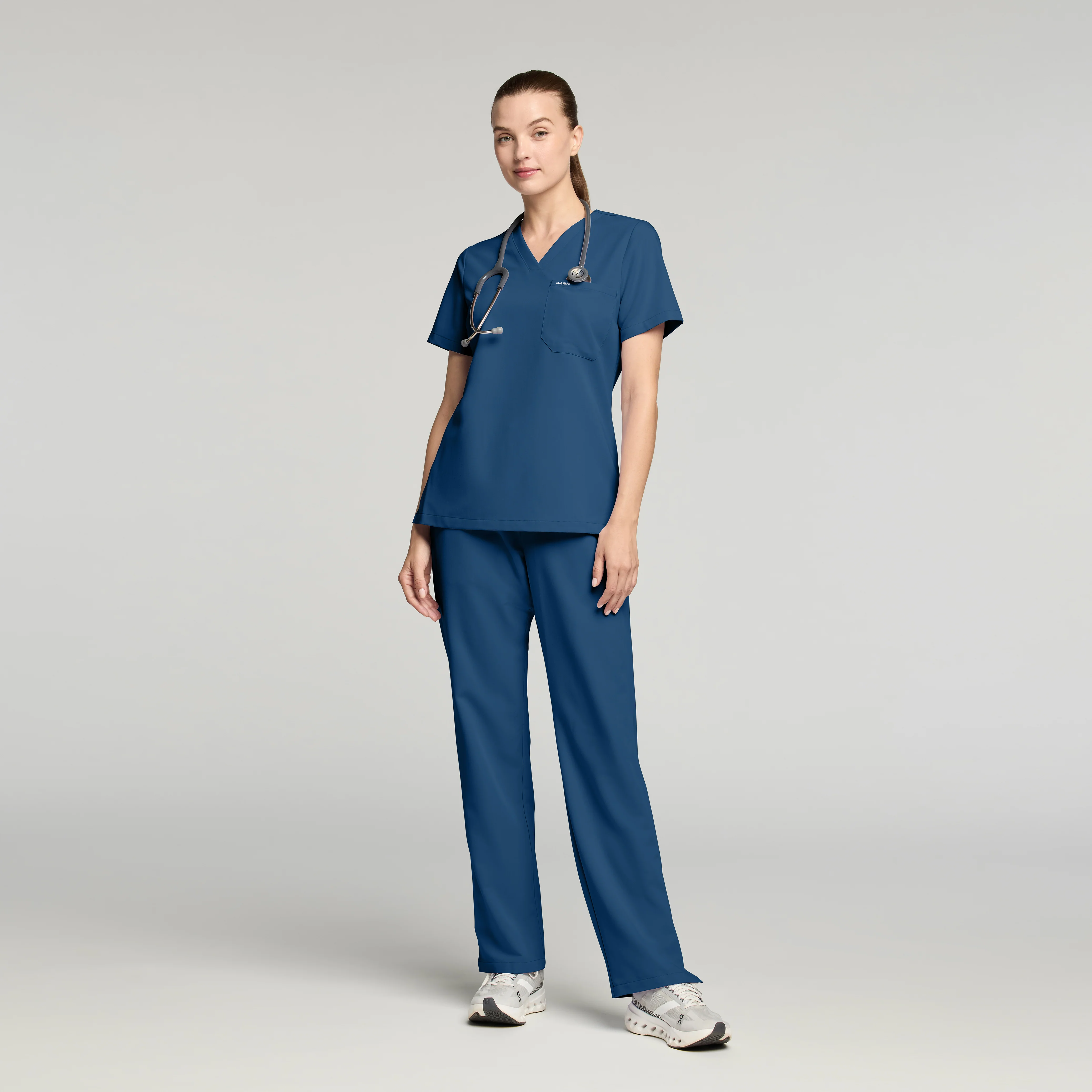 Rhena Slim Essential 1-Pocket Scrub Top - Ocean - Image 4