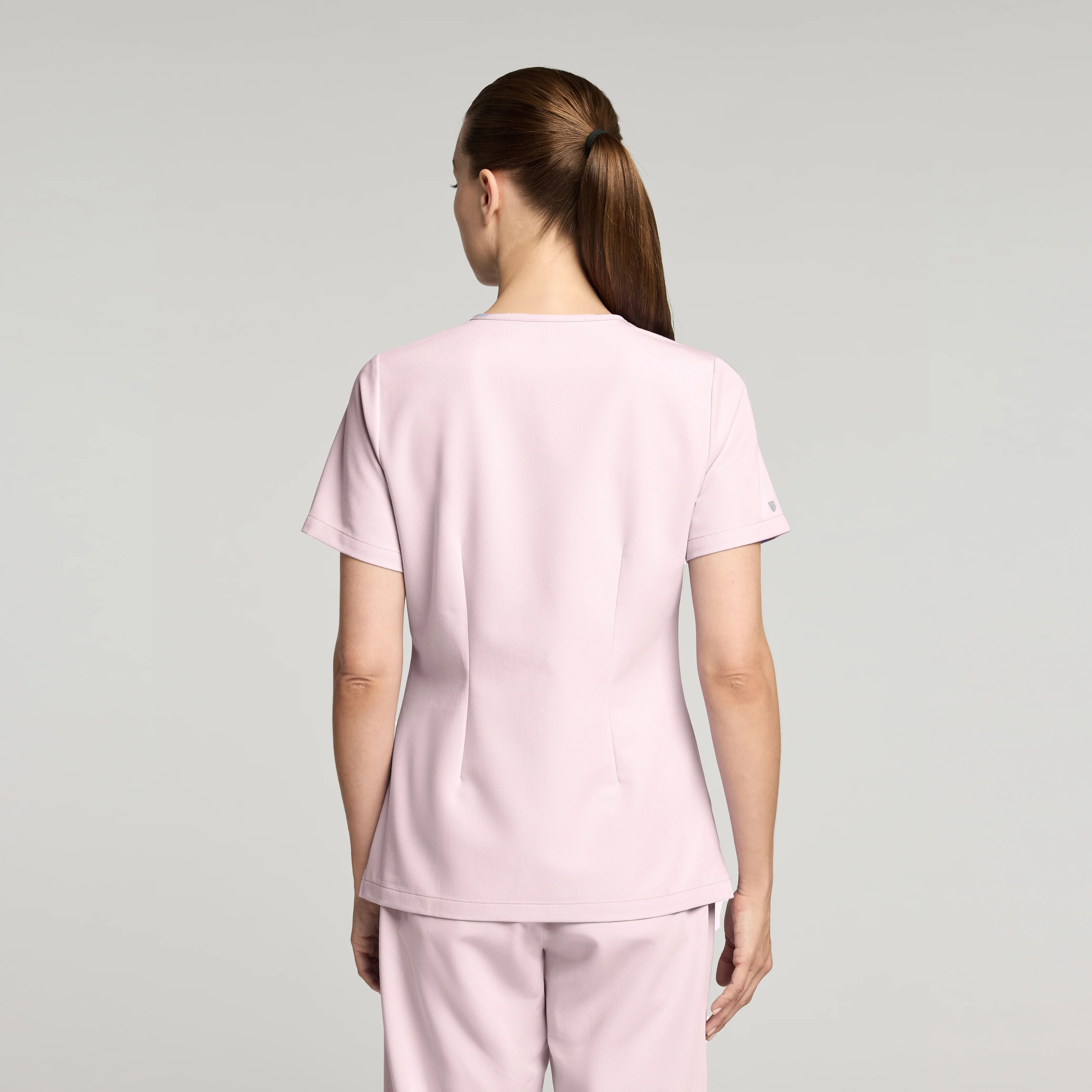 Rhena Slim Essential 1-Pocket Scrub Top - Rose Quartz - Image 4