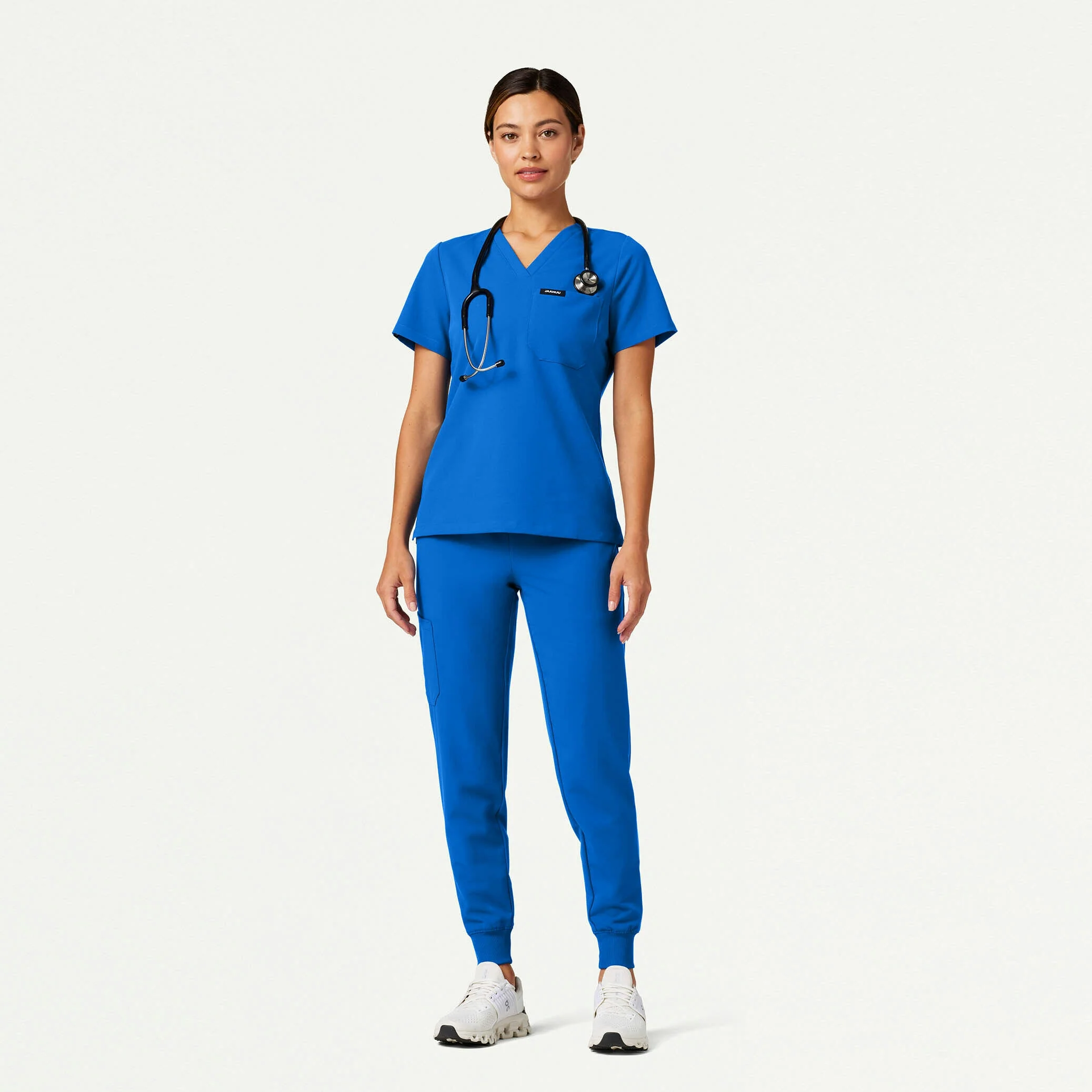 Rhena Slim Essential 1-Pocket Scrub Top - Royal Blue - Image 2