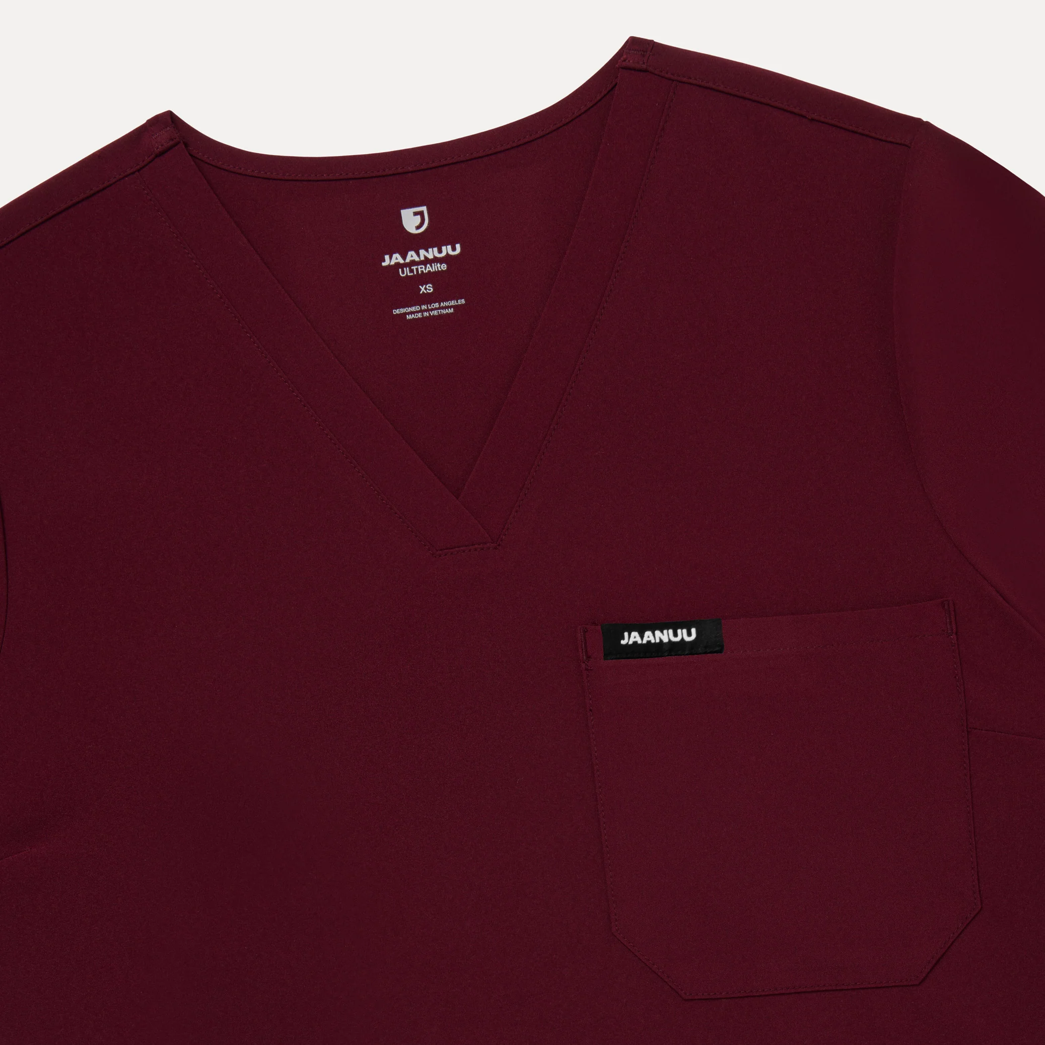 Rhena Slim UltraLITE™ 1-Pocket Scrub Top - Burgundy - Image 5