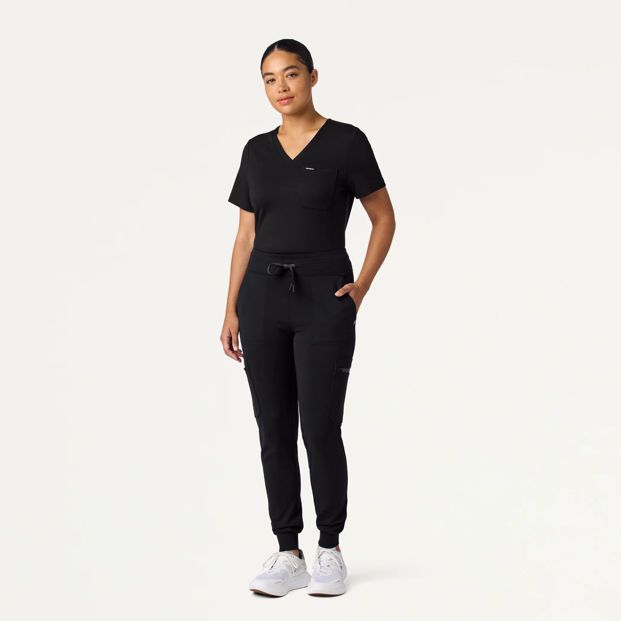 Rhena Slim UltraSOFT™ Scrub Top - Black - Image 4