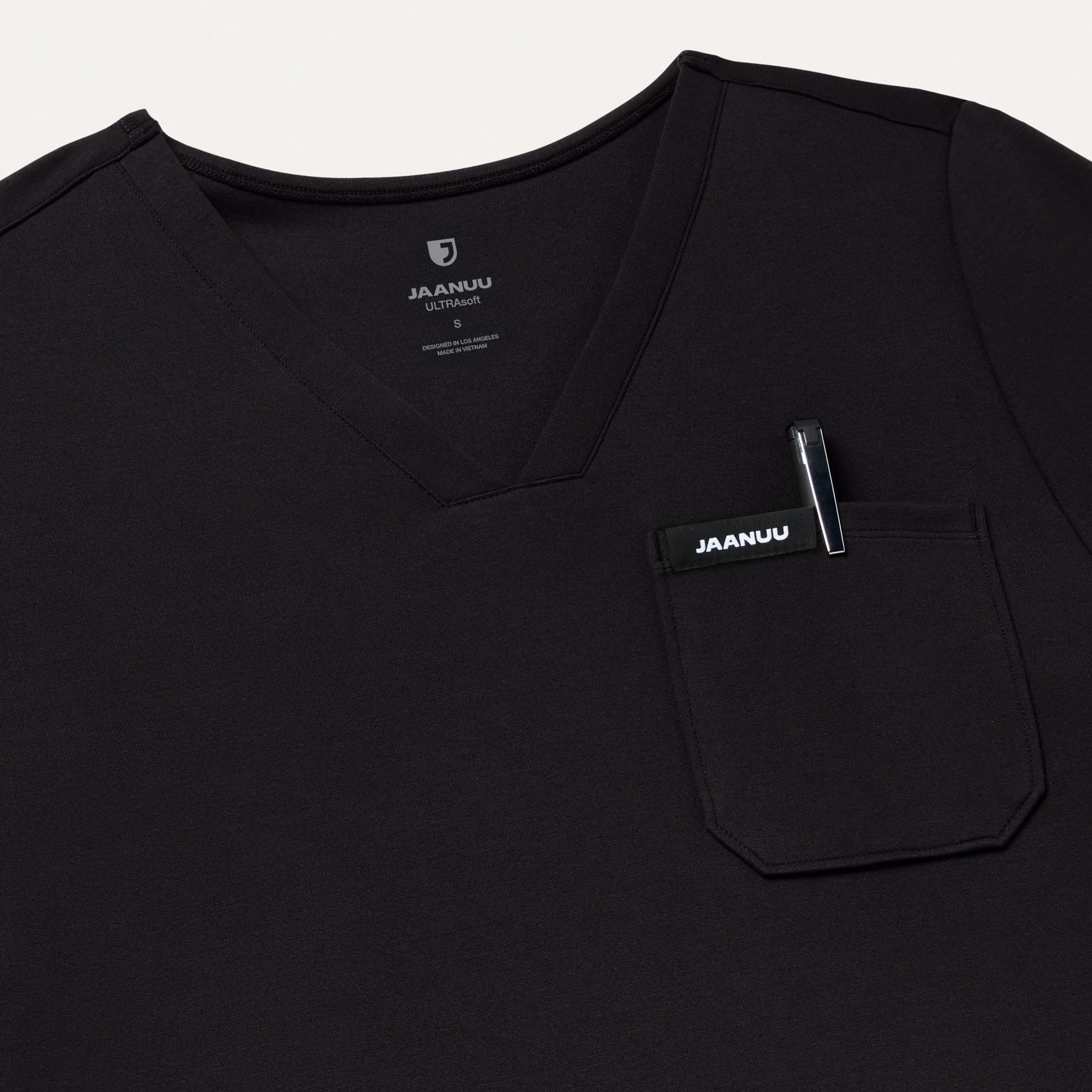 Rhena Slim UltraSOFT™ Scrub Top - Black - Image 7