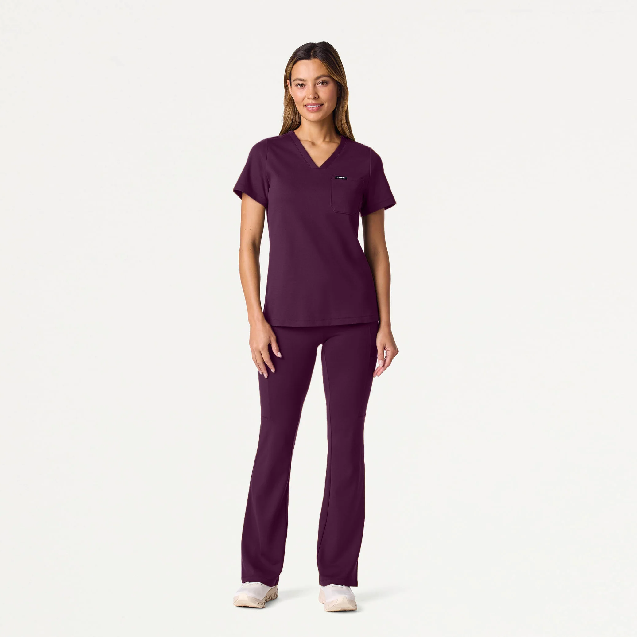 Rhena Slim UltraSOFT™ Scrub Top - Deep Eggplant - Image 2