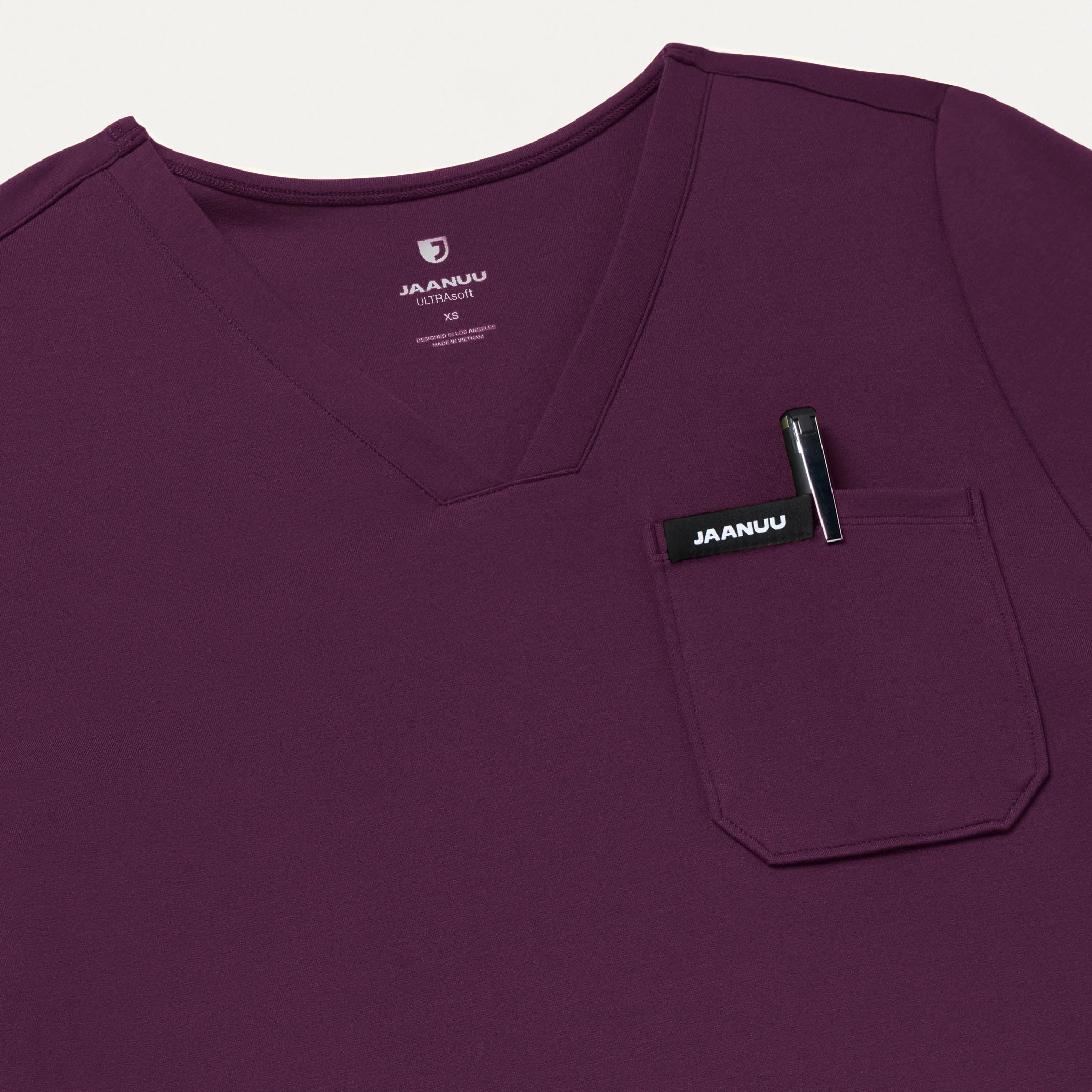 Rhena Slim UltraSOFT™ Scrub Top - Deep Eggplant - Image 5