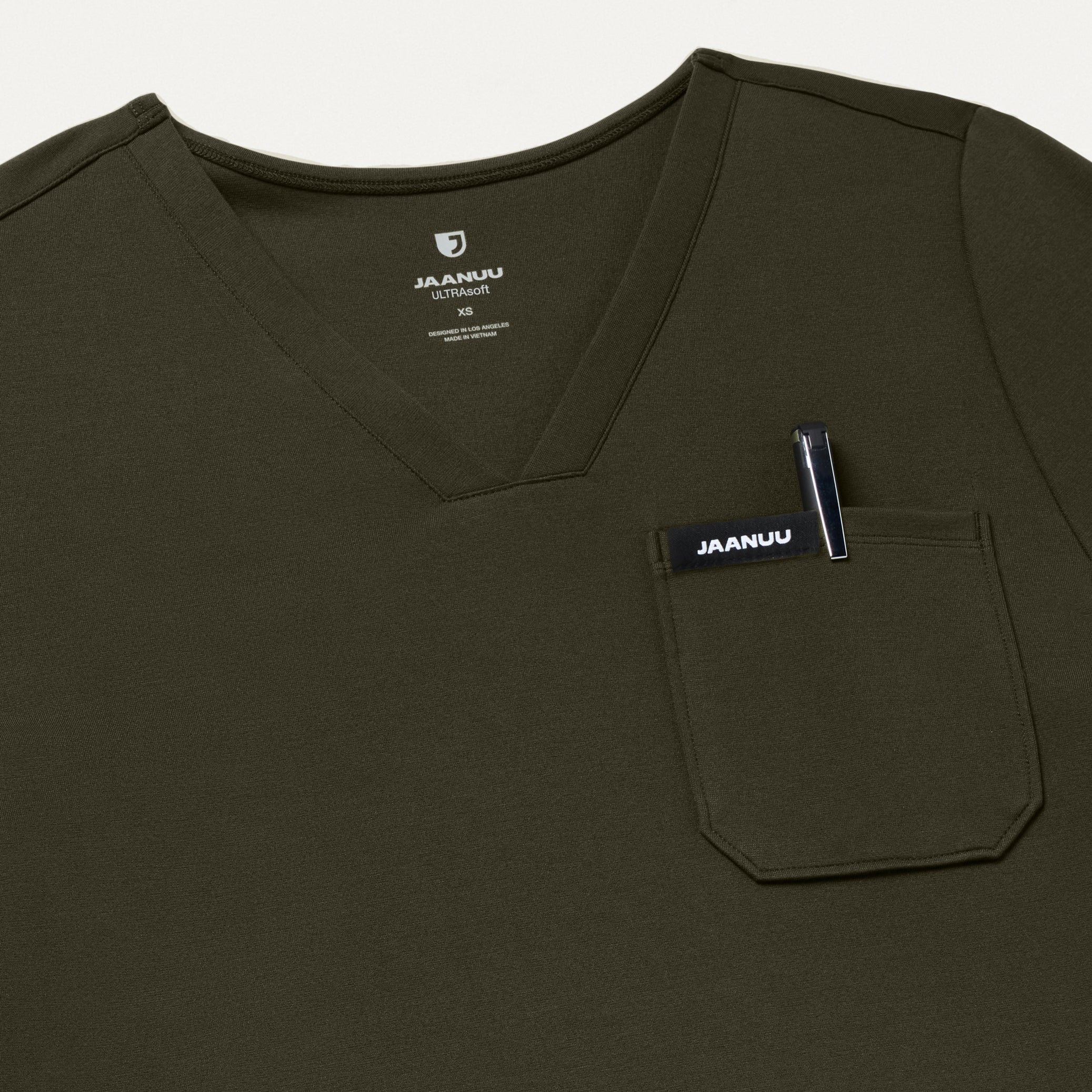 Rhena Slim UltraSOFT™ Scrub Top - Deep Olive - Image 5