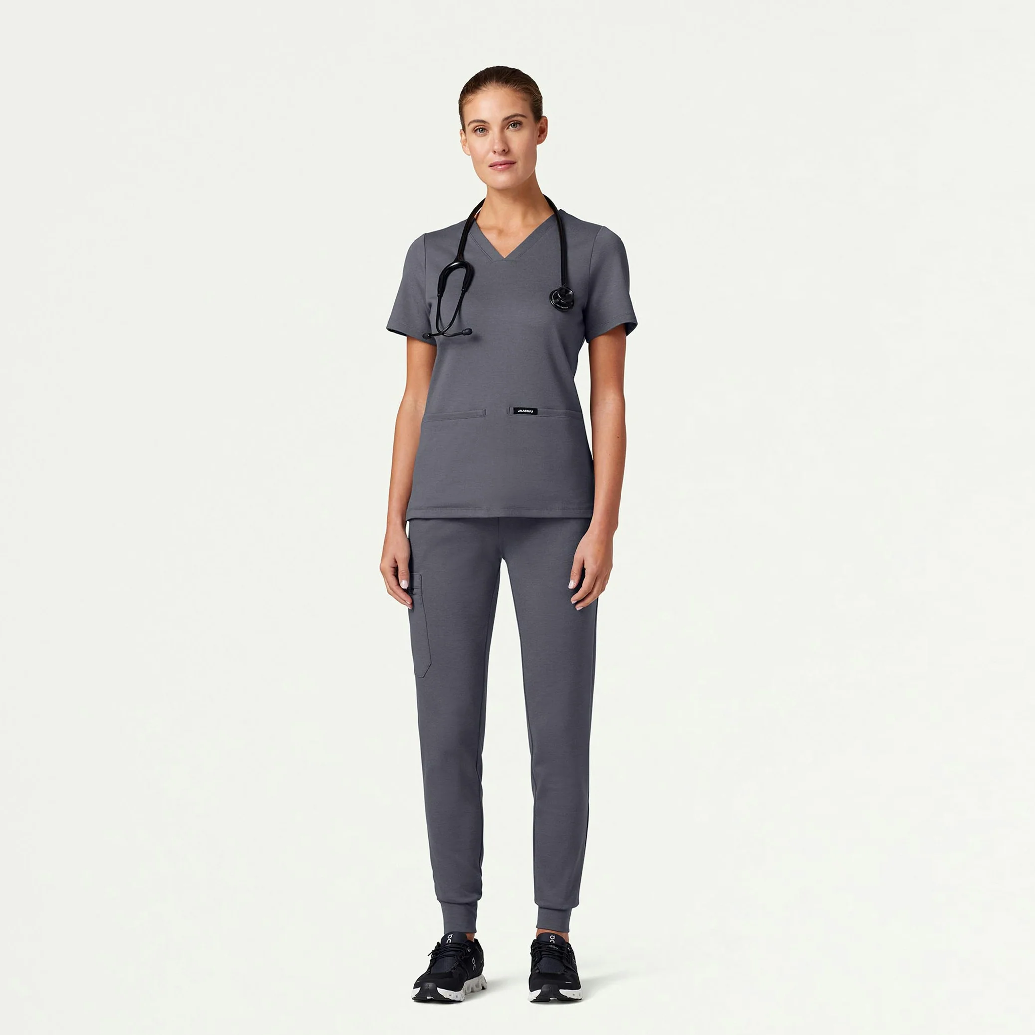Rubi Slim UltraSOFT™ Scrub Jogger - Heather Gray - Image 3