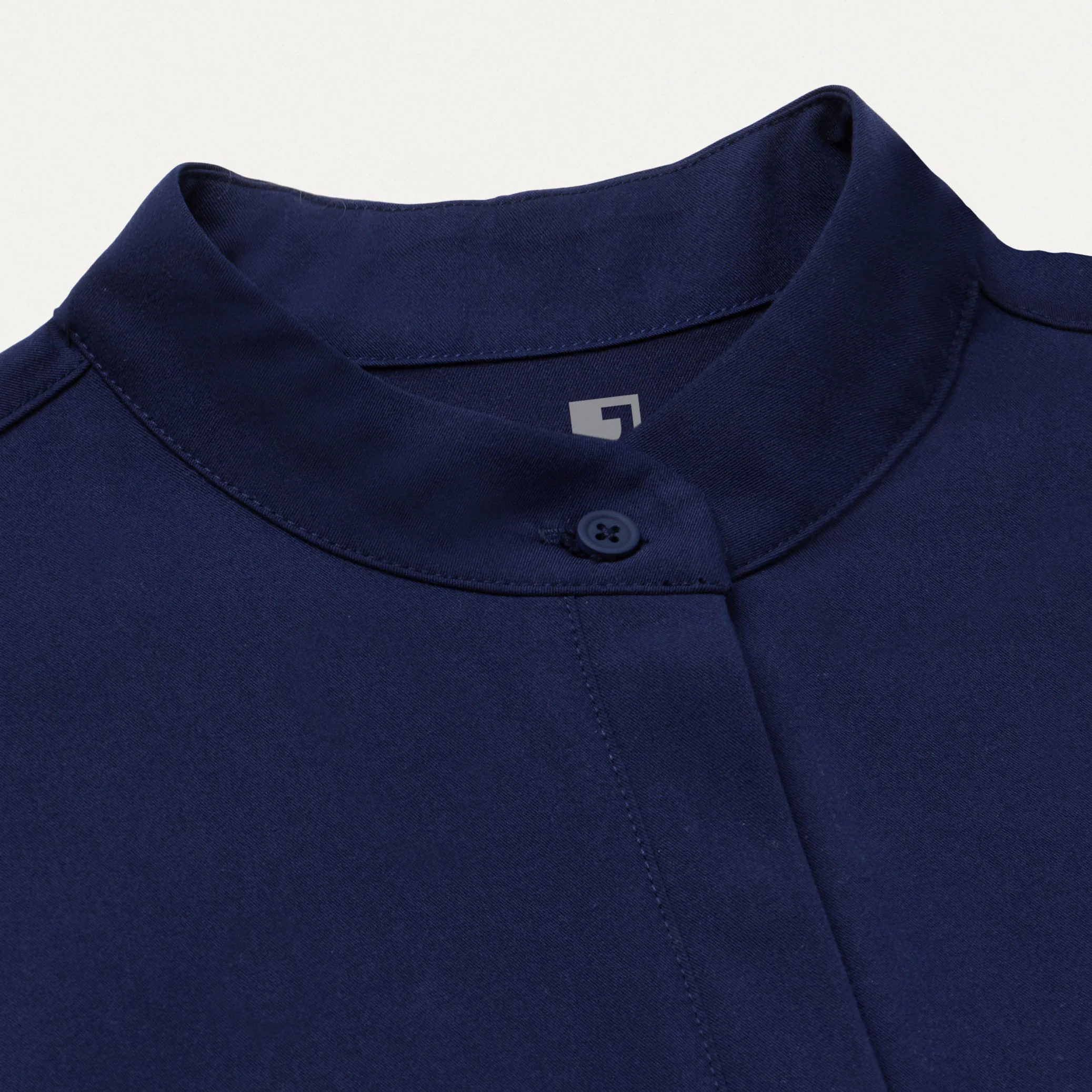 Savi Tuck-In Stand-Collar Scrub Top - Midnight Navy - Image 7