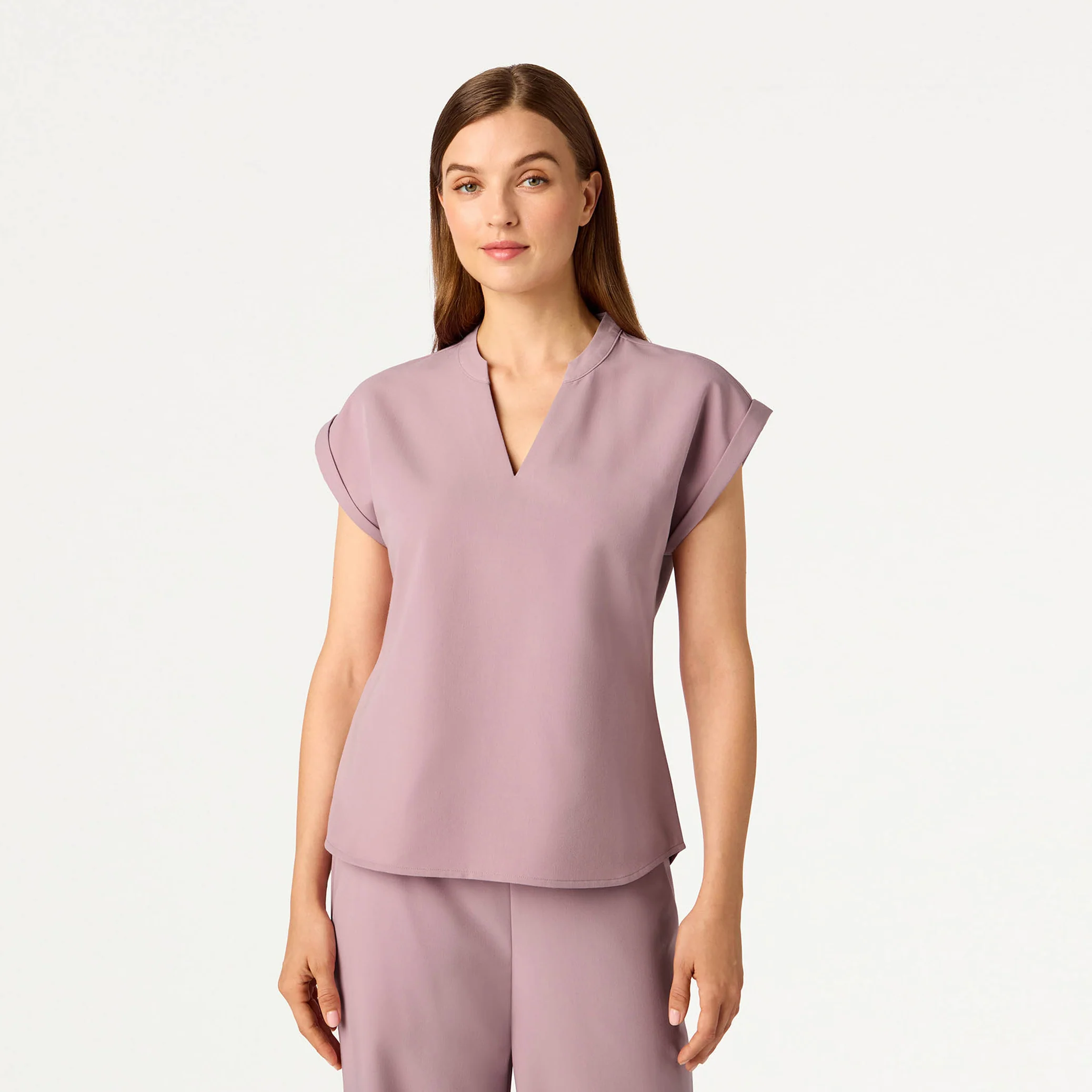 Shay Cap-Sleeve Scrub Top - Blossom