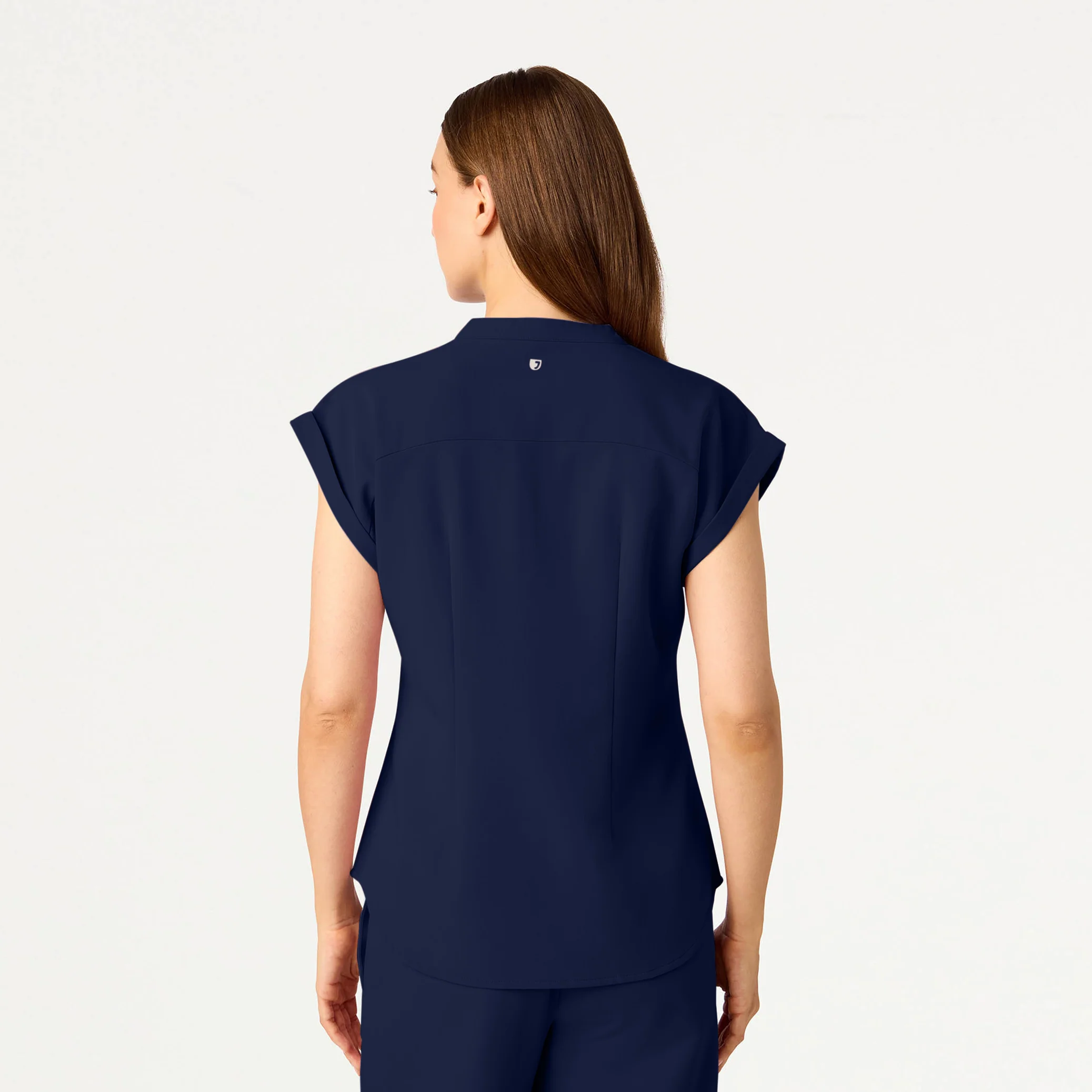 Shay Cap-Sleeve Scrub Top - Midnight Navy - Image 5