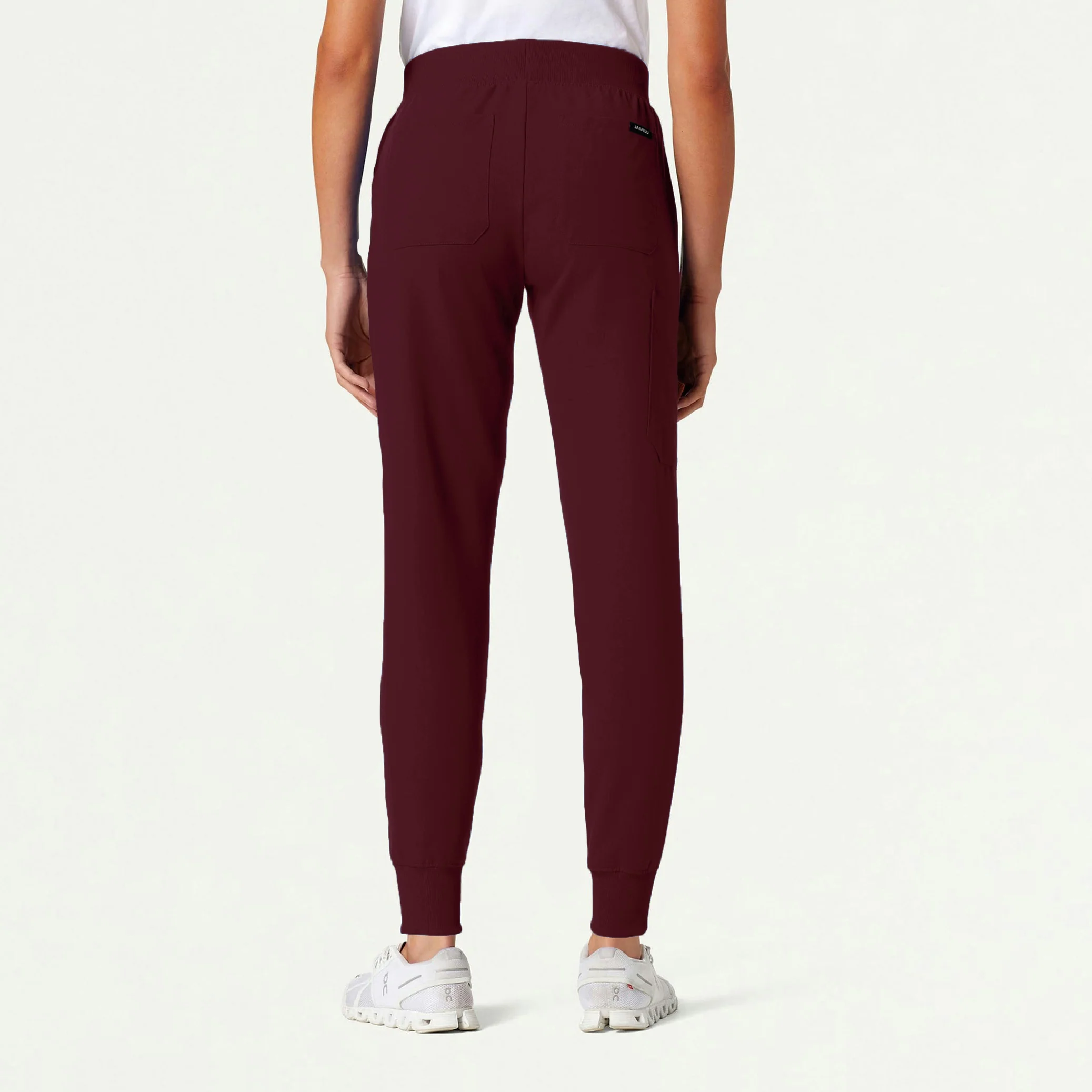 Silex Slim Knit-Waist Scrub Jogger - Burgundy - Image 4