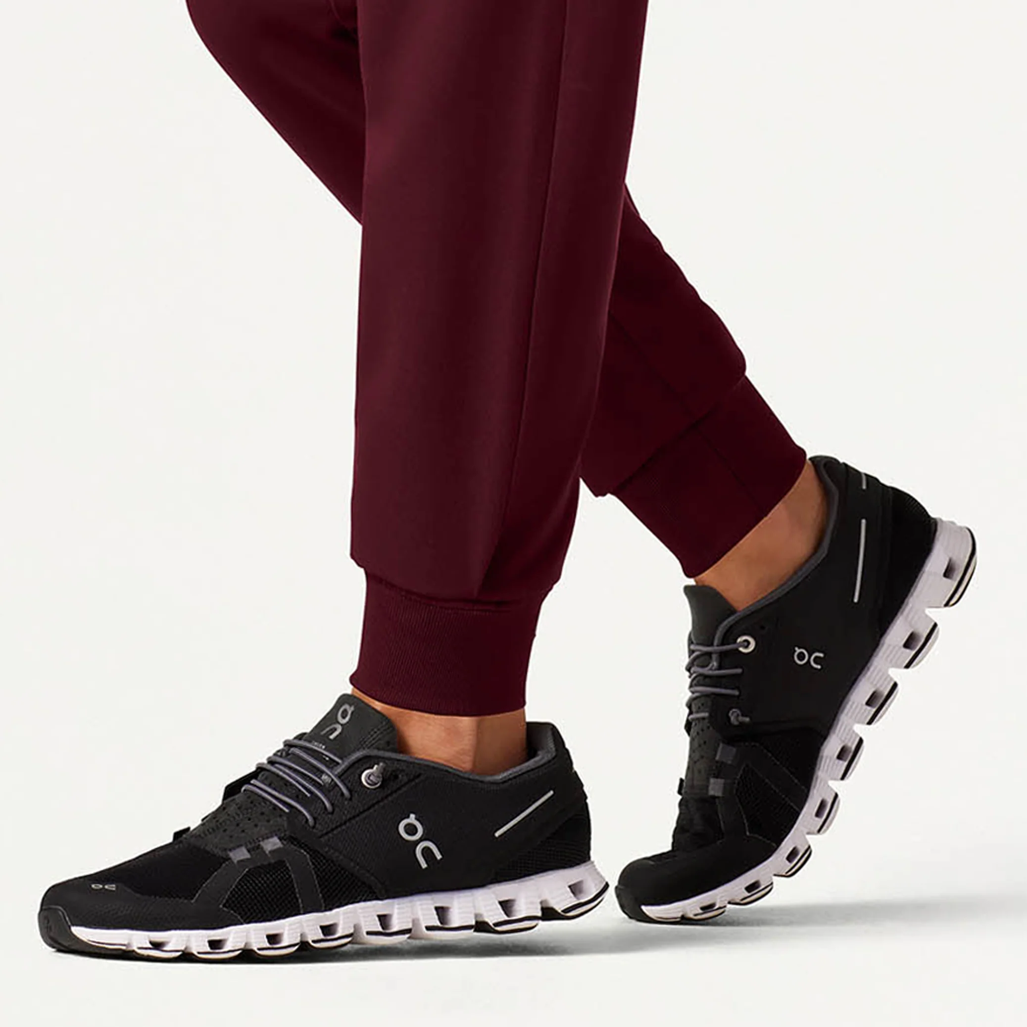 Silex Slim Knit-Waist Scrub Jogger - Burgundy - Image 8