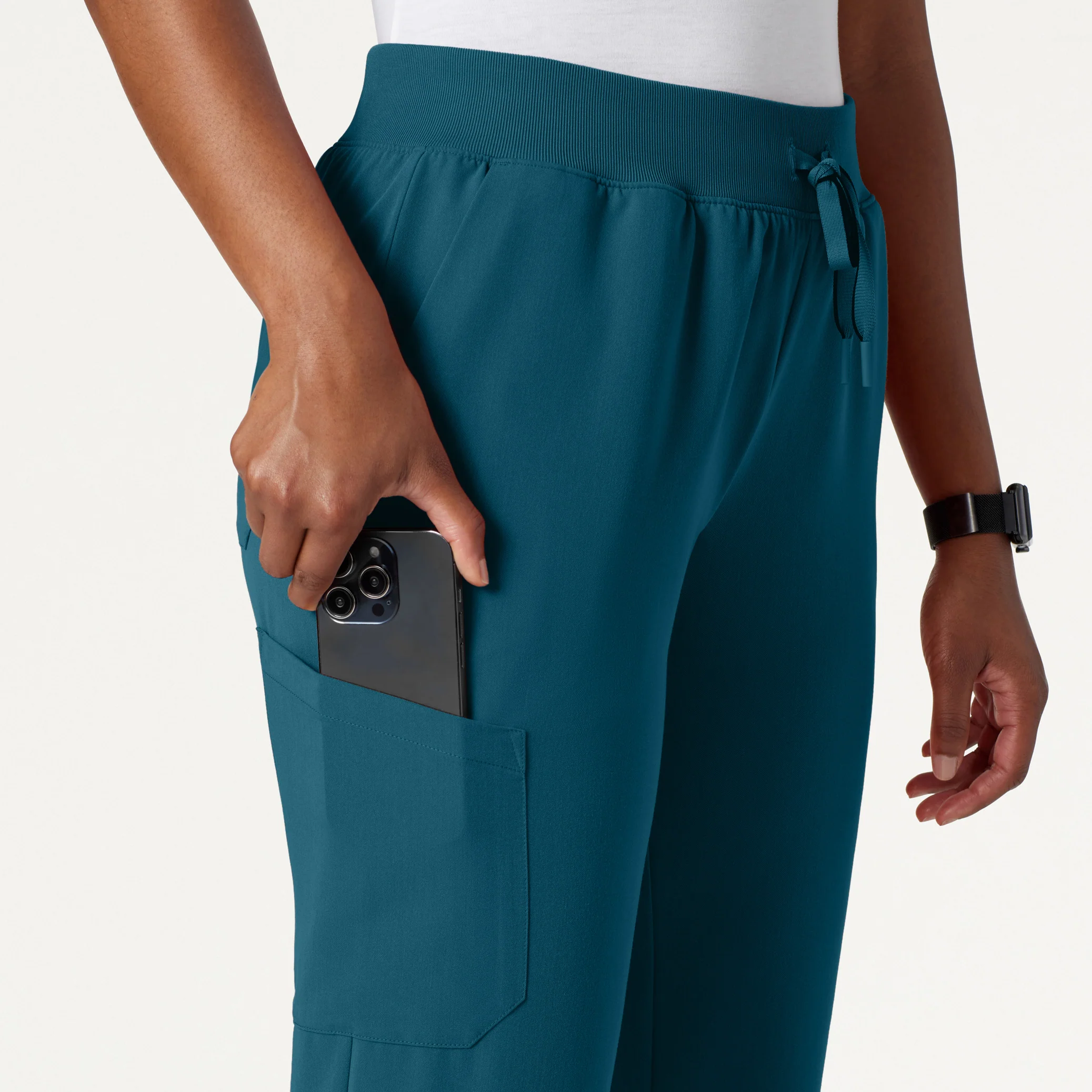 Silex Slim Knit-Waist Scrub Jogger - Caribbean Blue - Image 7