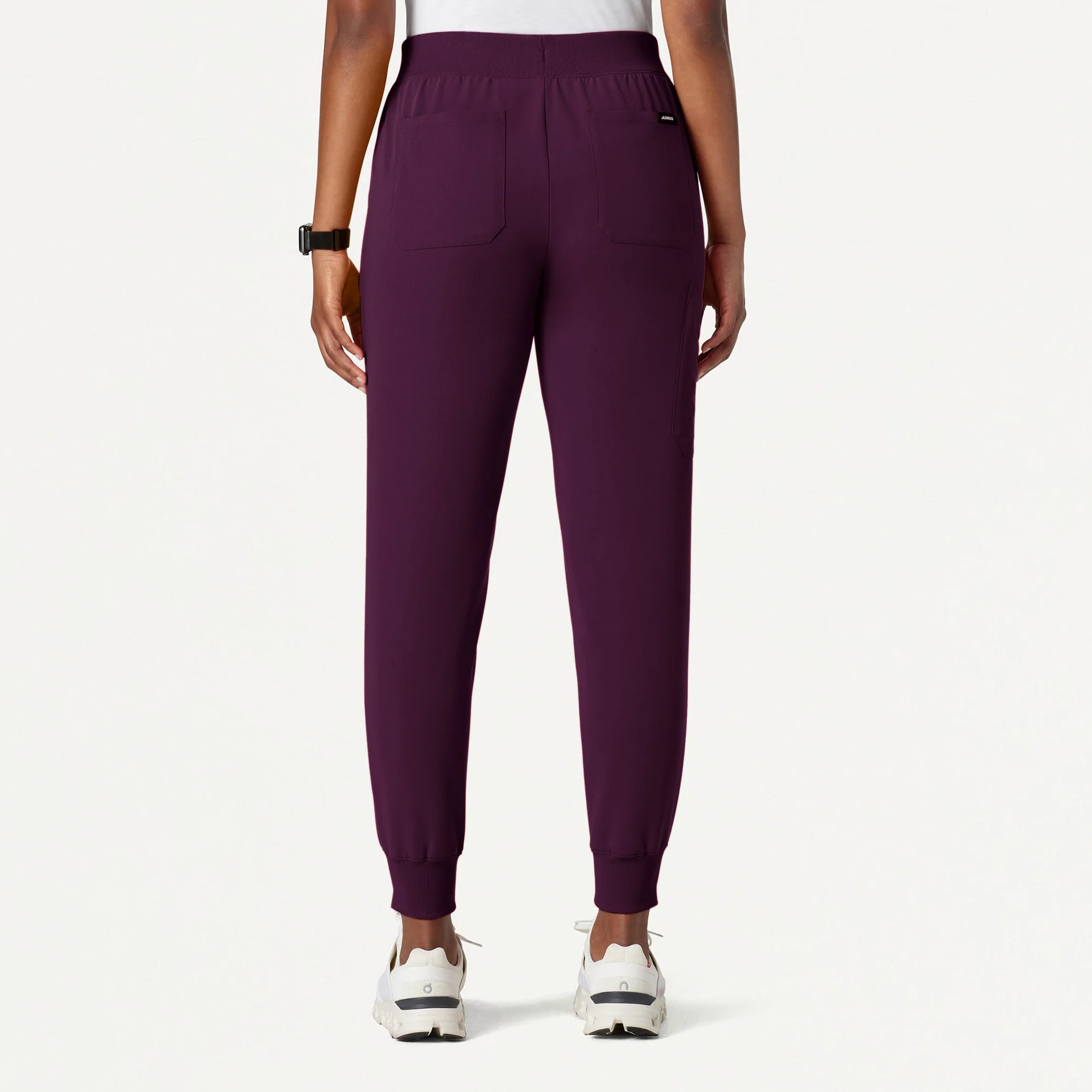 Silex Slim Knit-Waist Scrub Jogger - Deep Eggplant - Image 4