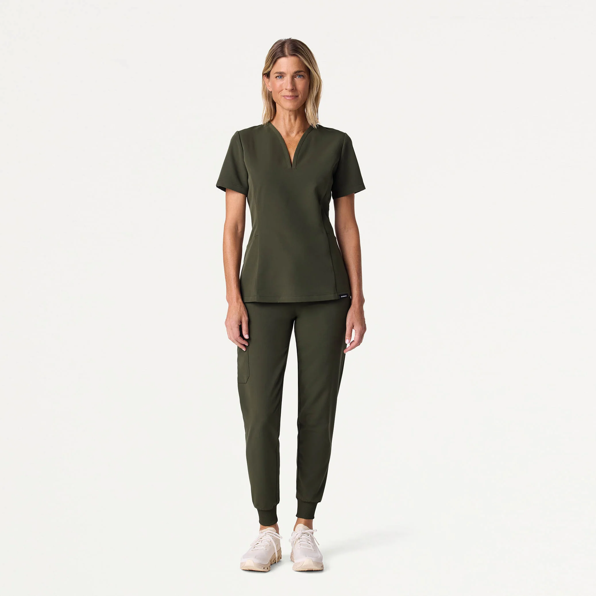 Silex Slim Knit-Waist Scrub Jogger - Deep Olive - Image 2