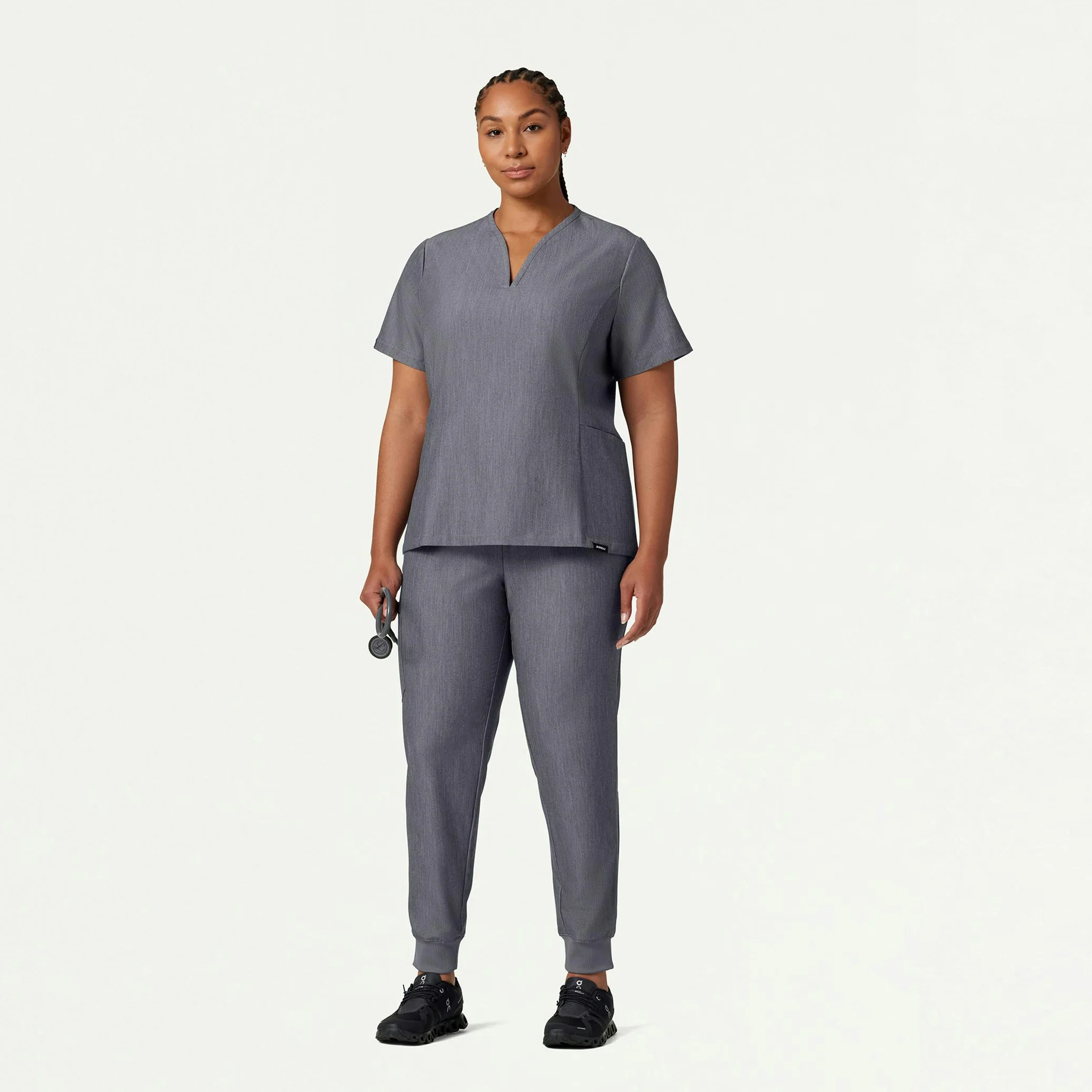 Silex Slim Knit-Waist Scrub Jogger - Heather Gray - Image 10