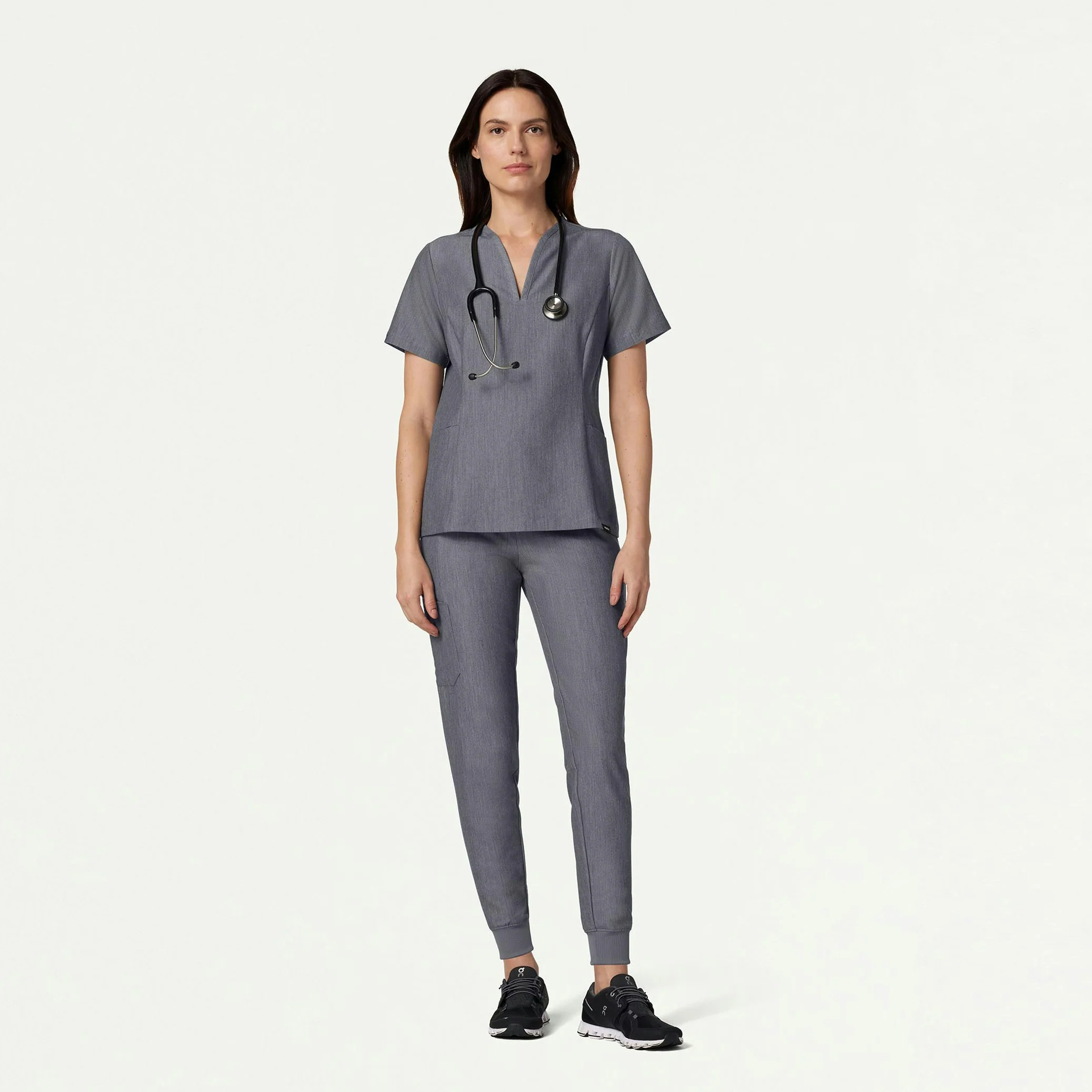 Silex Slim Knit-Waist Scrub Jogger - Heather Gray - Image 3