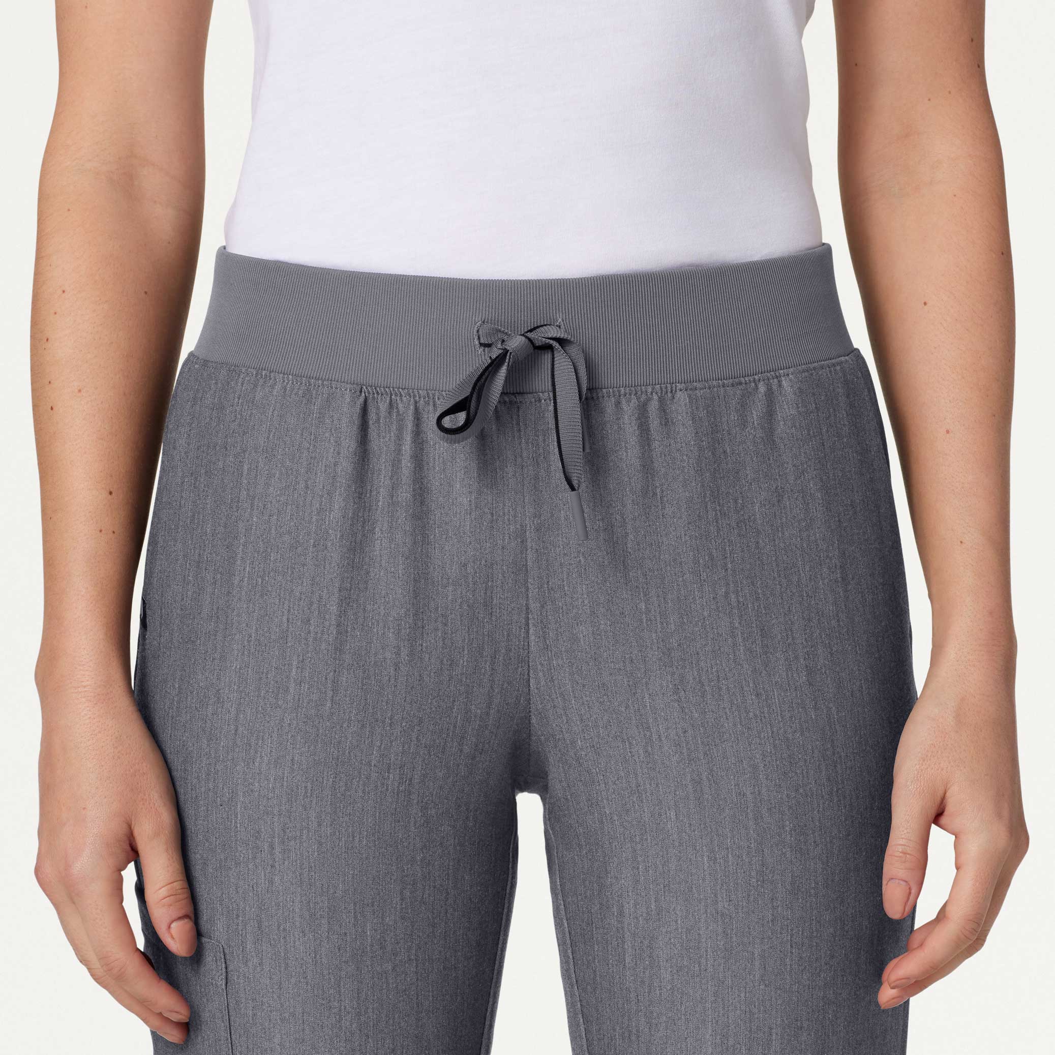 Silex Slim Knit-Waist Scrub Jogger - Heather Gray - Image 5