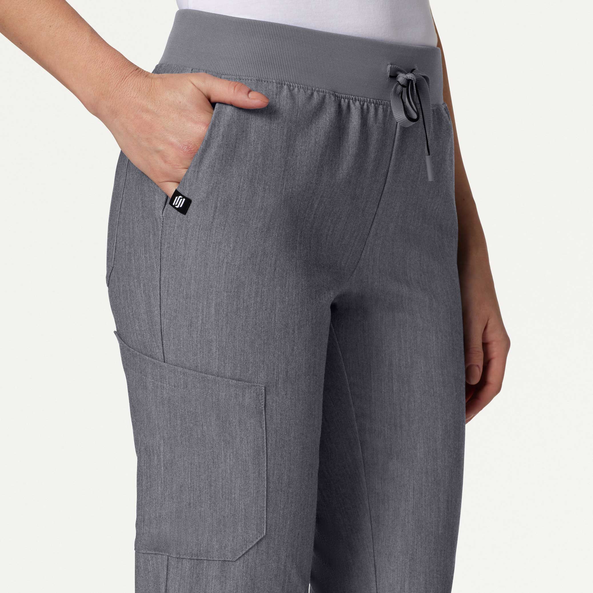 Silex Slim Knit-Waist Scrub Jogger - Heather Gray - Image 6