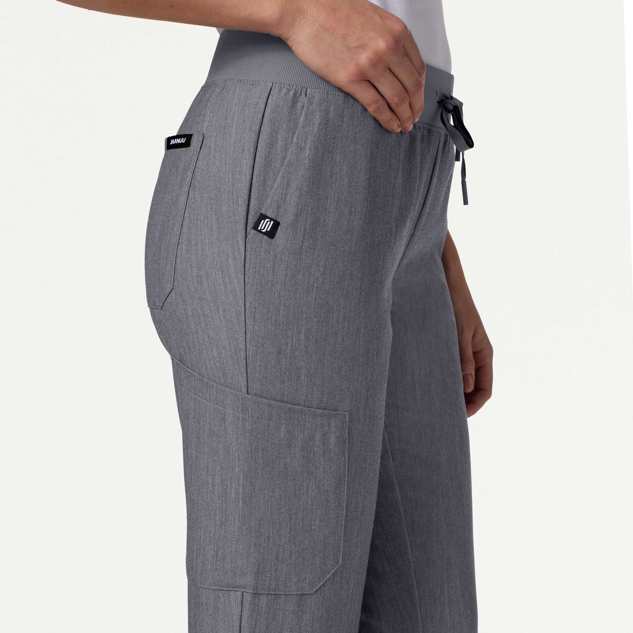 Silex Slim Knit-Waist Scrub Jogger - Heather Gray - Image 7