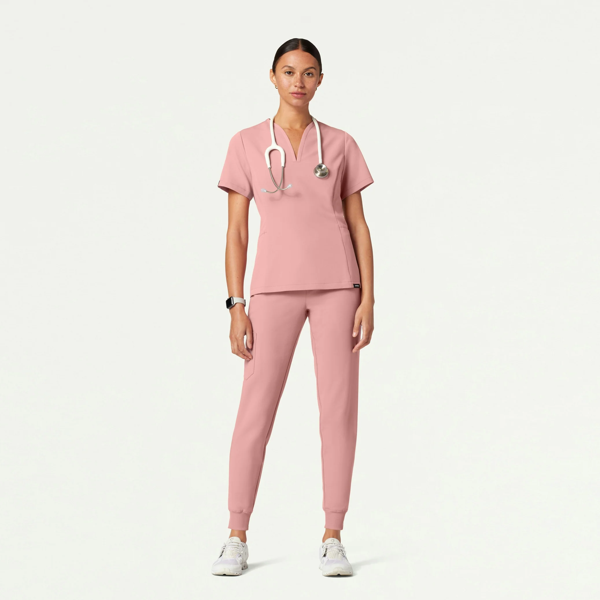 Silex Slim Knit-Waist Scrub Jogger - Mauve - Image 3