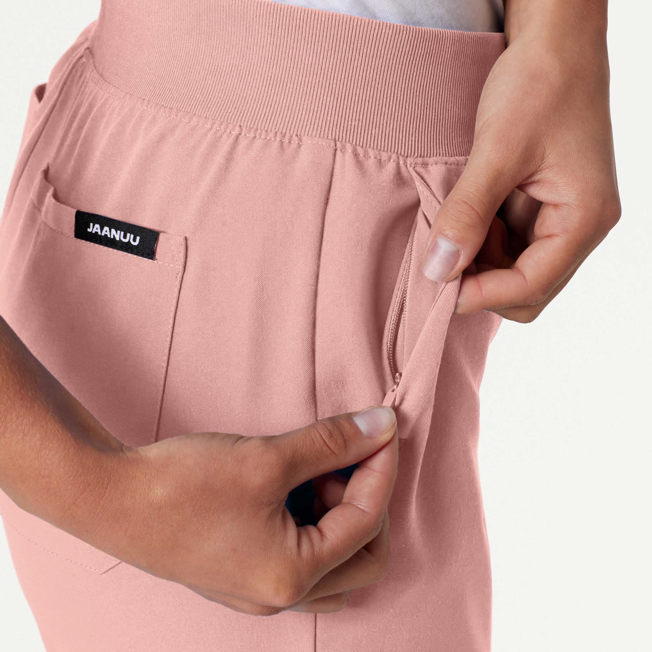 Silex Slim Knit-Waist Scrub Jogger - Mauve - Image 7
