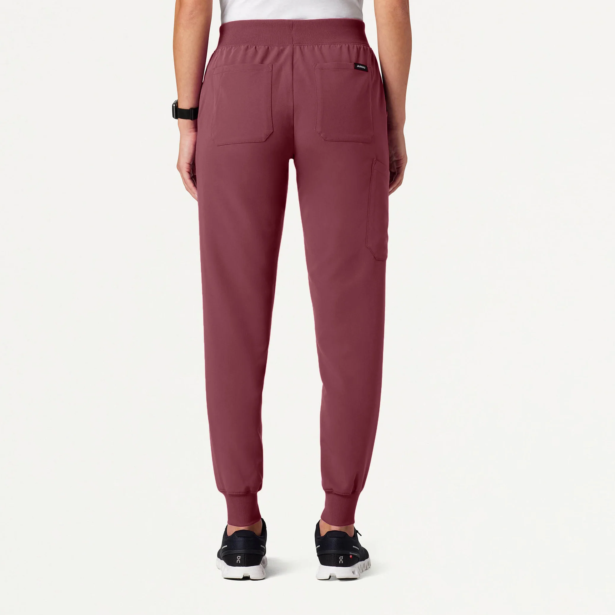 Silex Slim Knit-Waist Scrub Jogger - Rosewood - Image 4