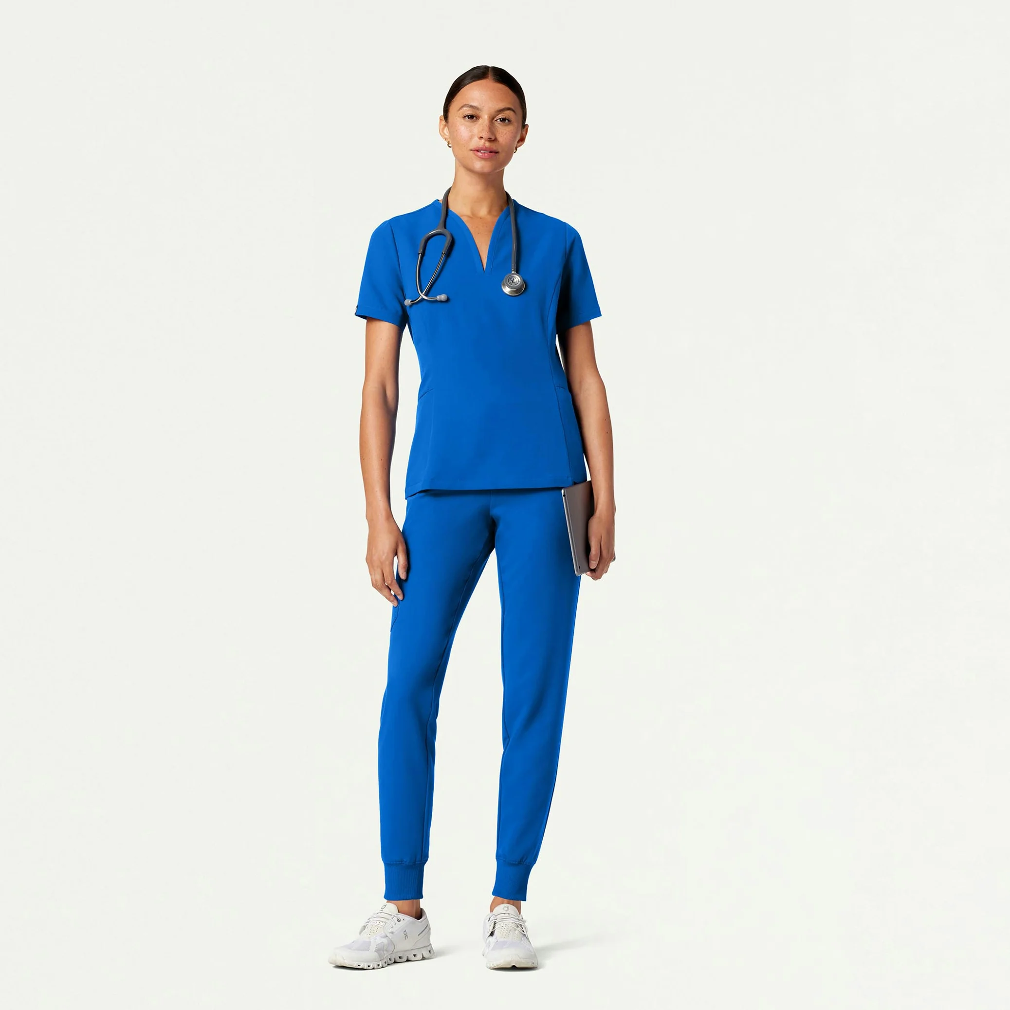 Silex Slim Knit-Waist Scrub Jogger - Royal Blue - Image 3