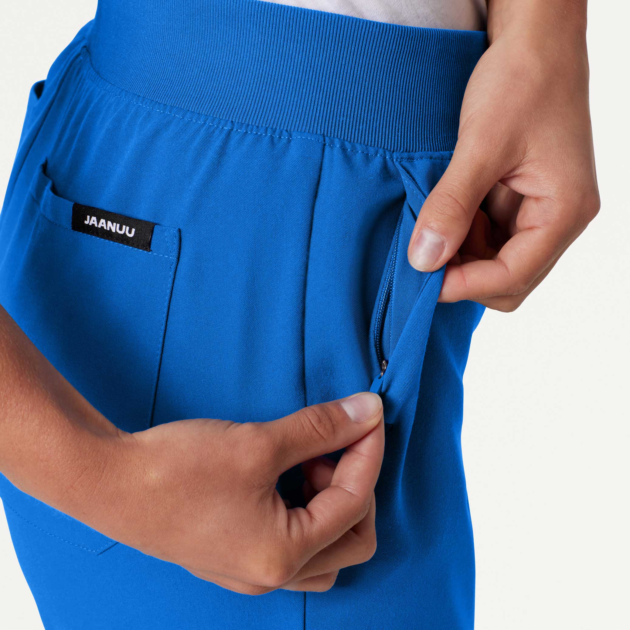 Silex Slim Knit-Waist Scrub Jogger - Royal Blue - Image 7