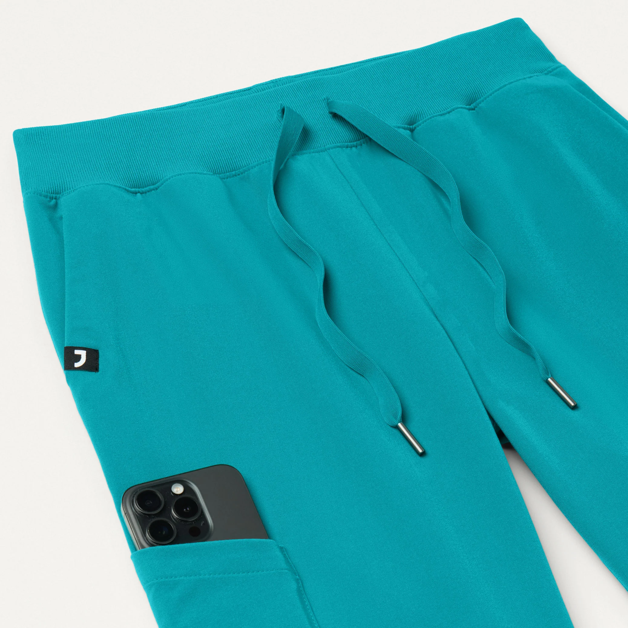 Silex Slim Knit-Waist Scrub Jogger - Teal - Image 5