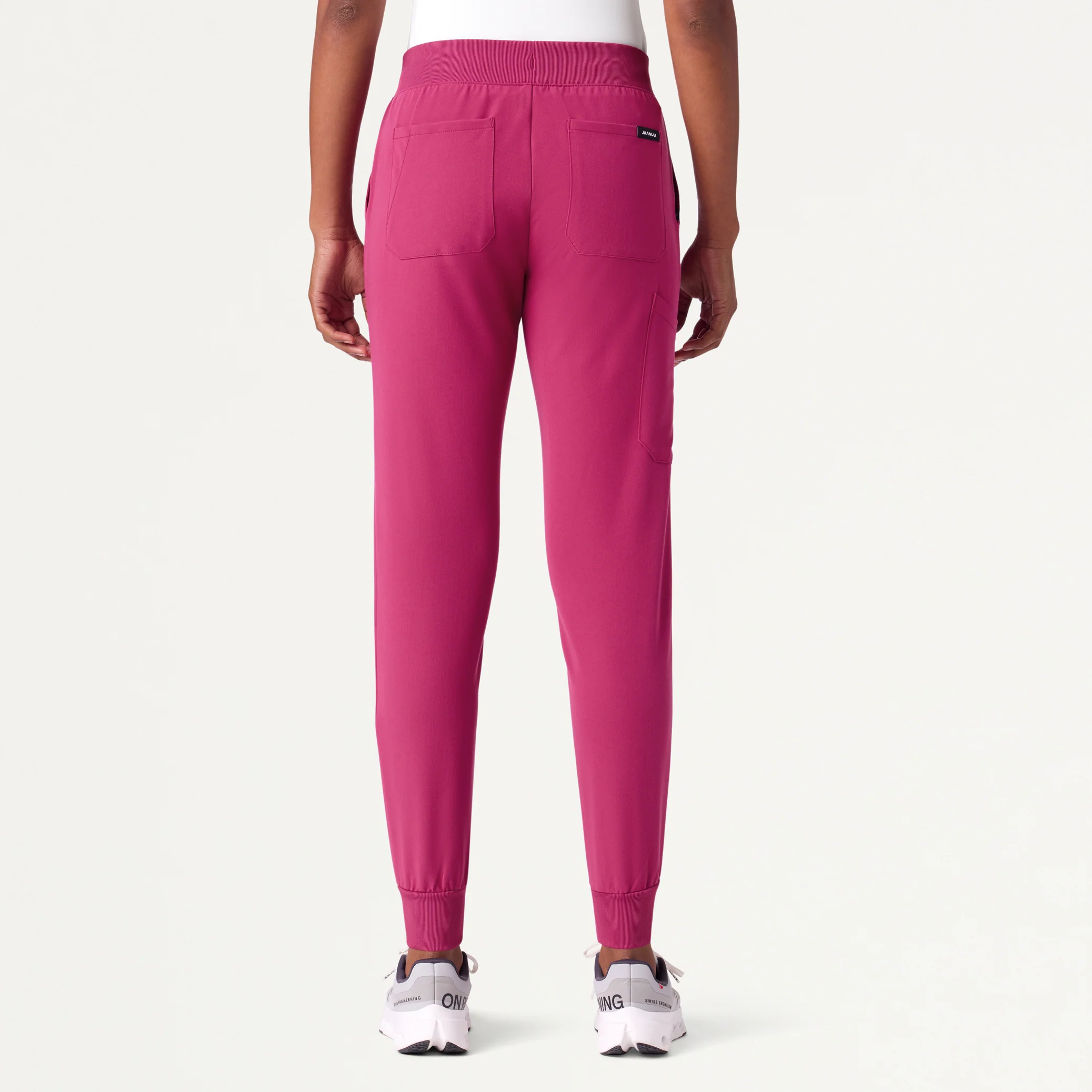 Silex Slim Knit-Waist Scrub Jogger - Wild Berry - Image 4