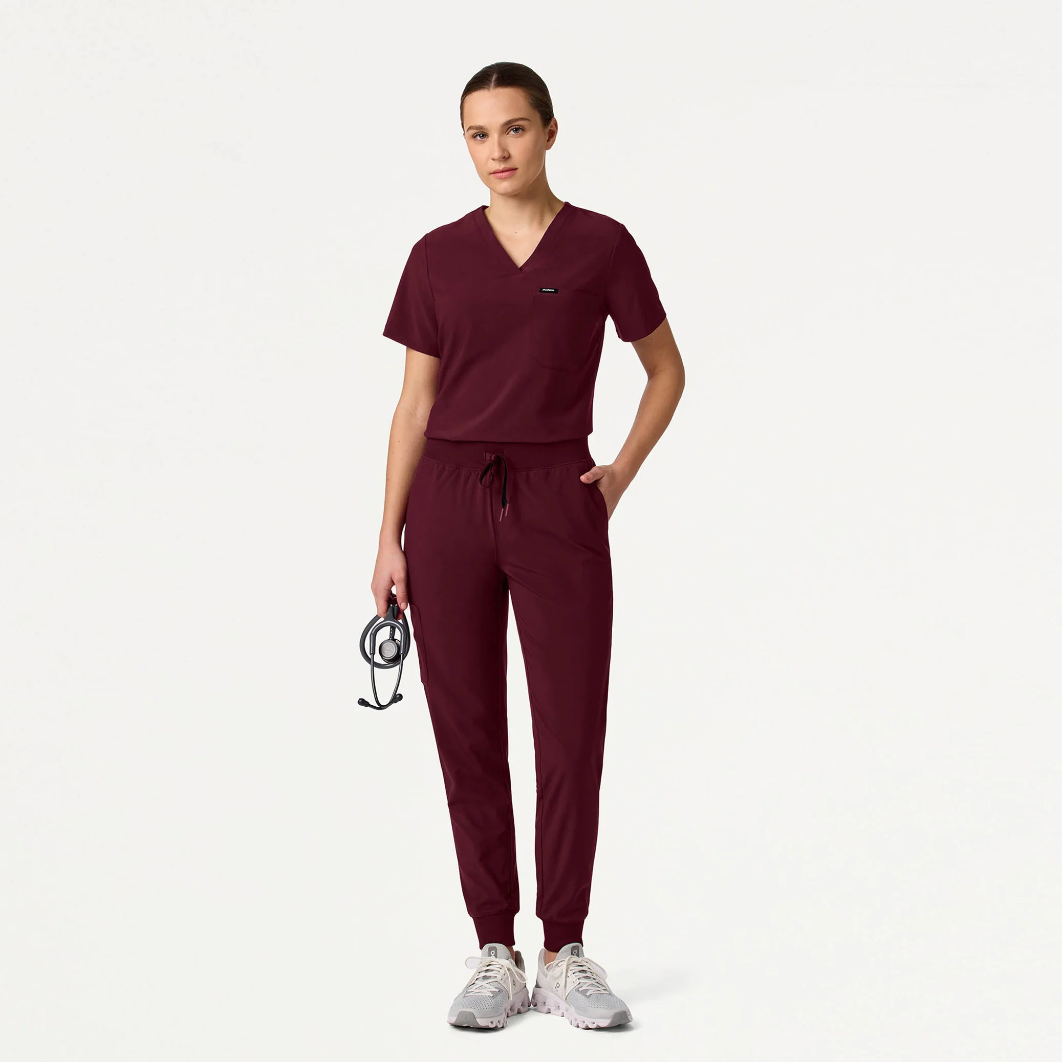 Silex UltraLITE™ 6-Pocket Slim Scrub Jogger - Burgundy - Image 3