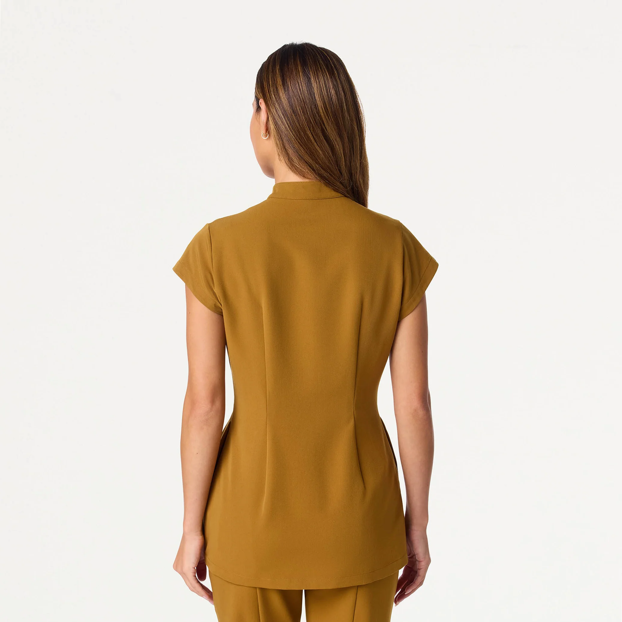 Sofie Fit & Flare Tunic Scrub Top - Cider - Image 4