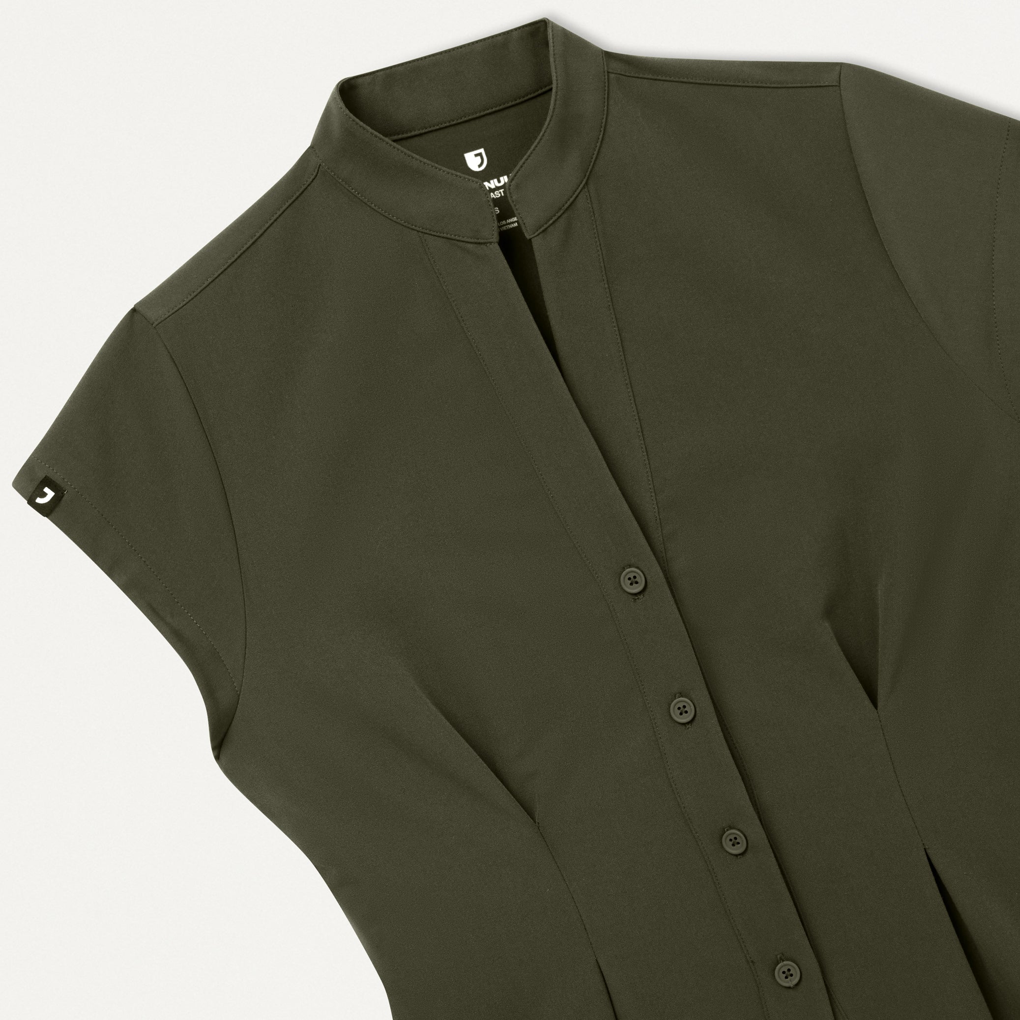 Sofie Fit & Flare Tunic Scrub Top - Deep Olive - Image 5