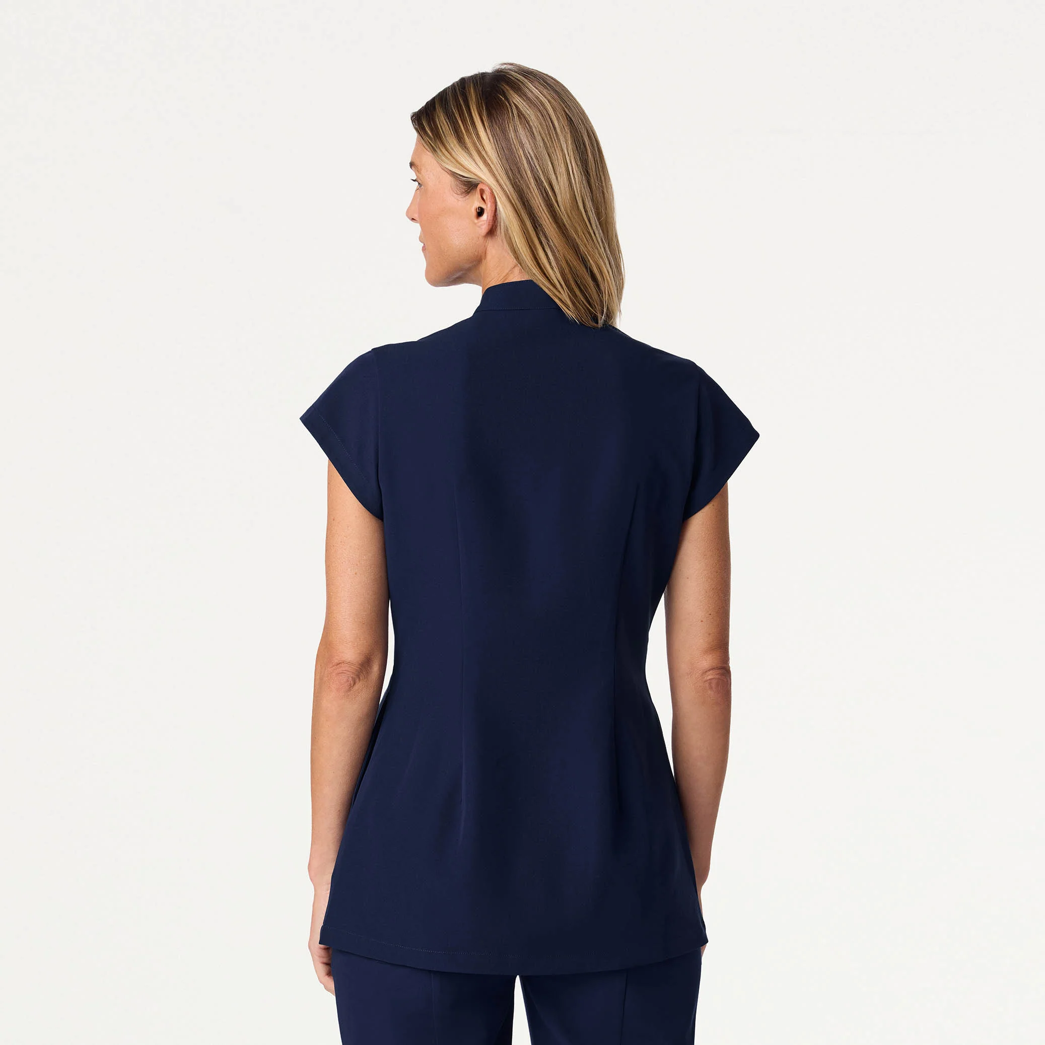 Sofie Fit & Flare Tunic Scrub Top - Midnight Navy - Image 3